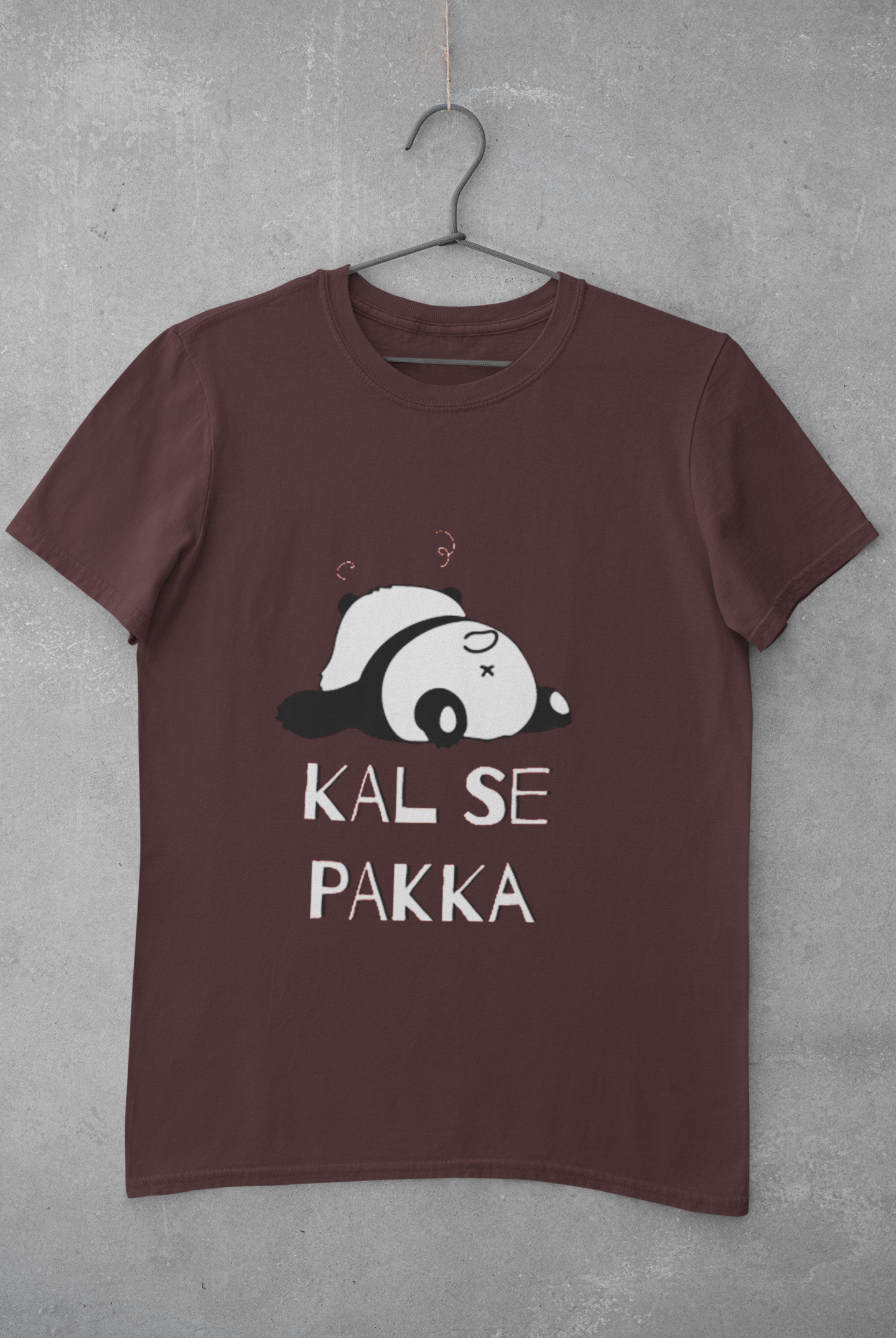 Kal Se Pakka Lazy Panda Mens Half Sleeves T-shirt- FunkyTeesClub