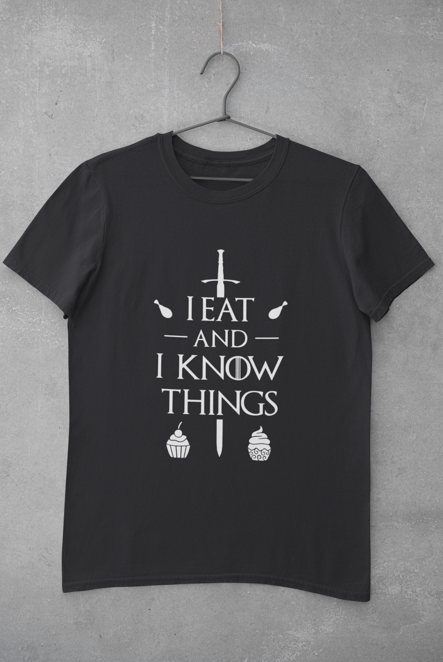 I Eat And I Know Things Funny Mens Half Sleeves T-shirt- FunkyTeesClub