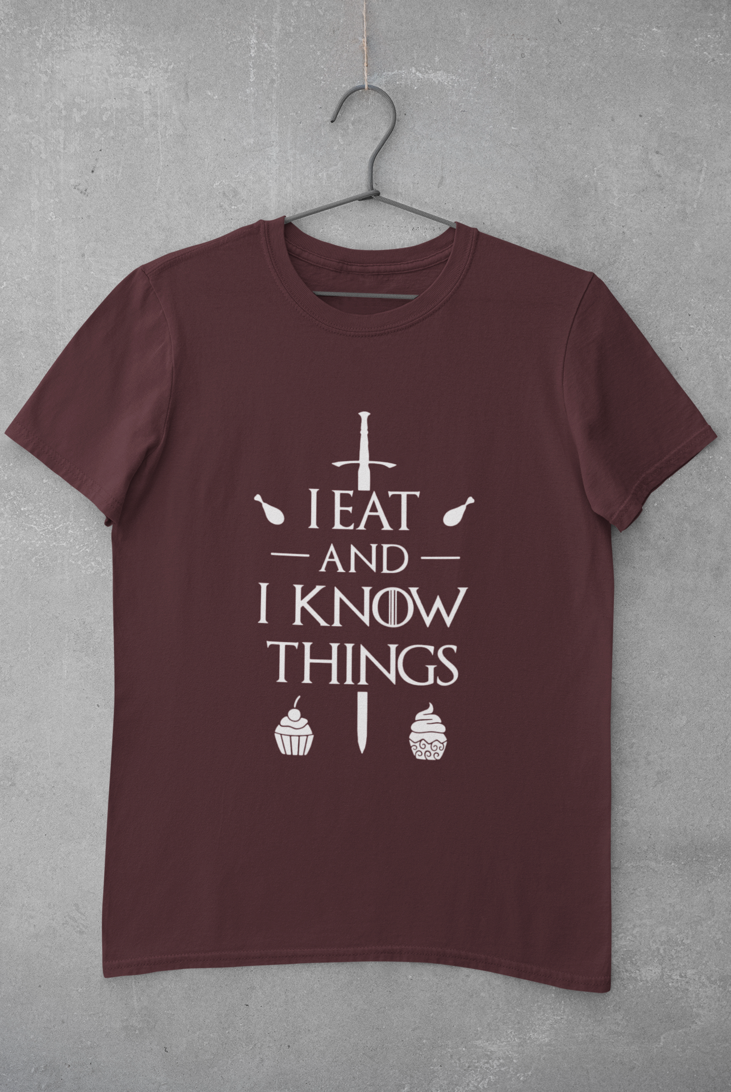 I Eat And I Know Things Funny Mens Half Sleeves T-shirt- FunkyTeesClub