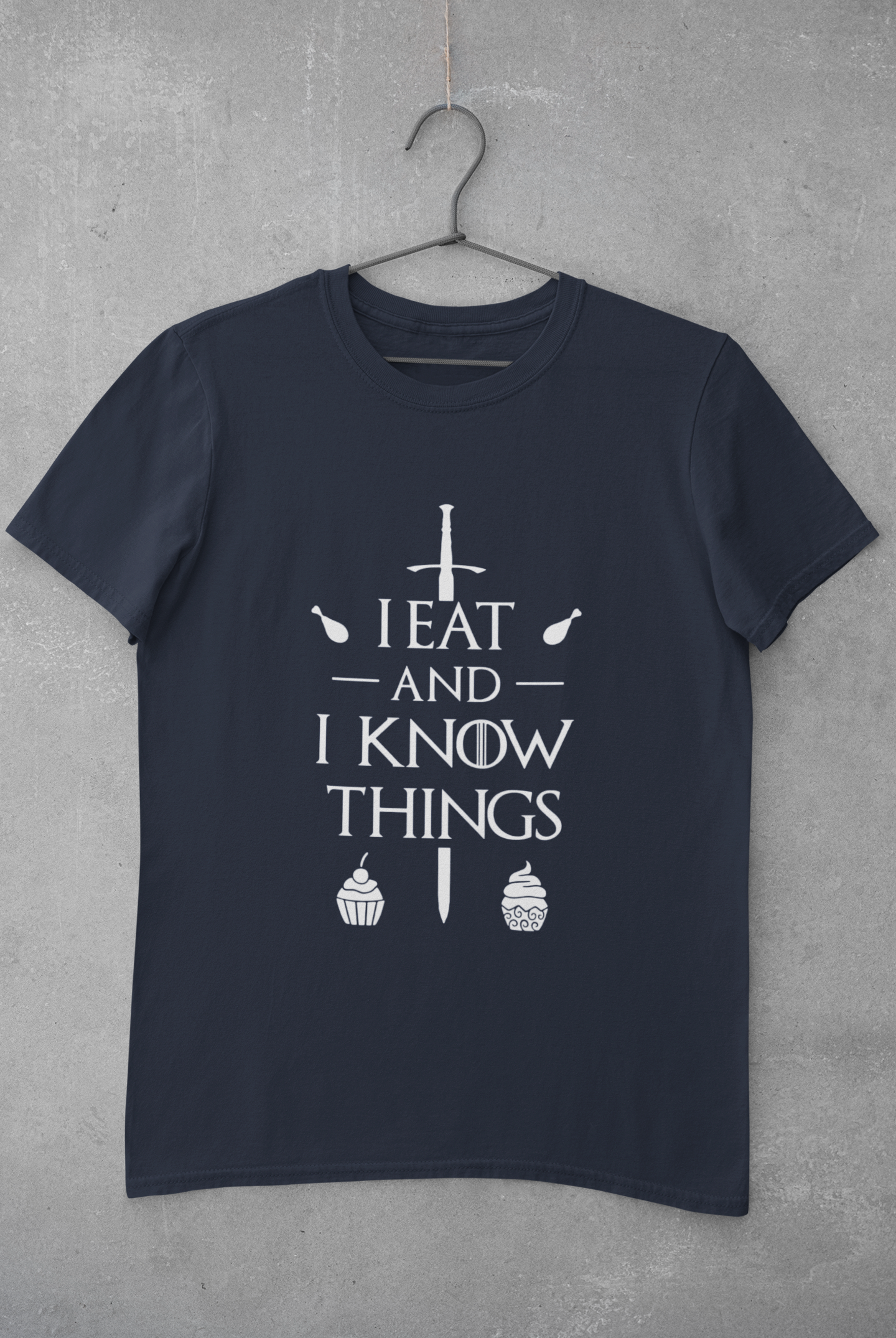 I Eat And I Know Things Funny Mens Half Sleeves T-shirt- FunkyTeesClub