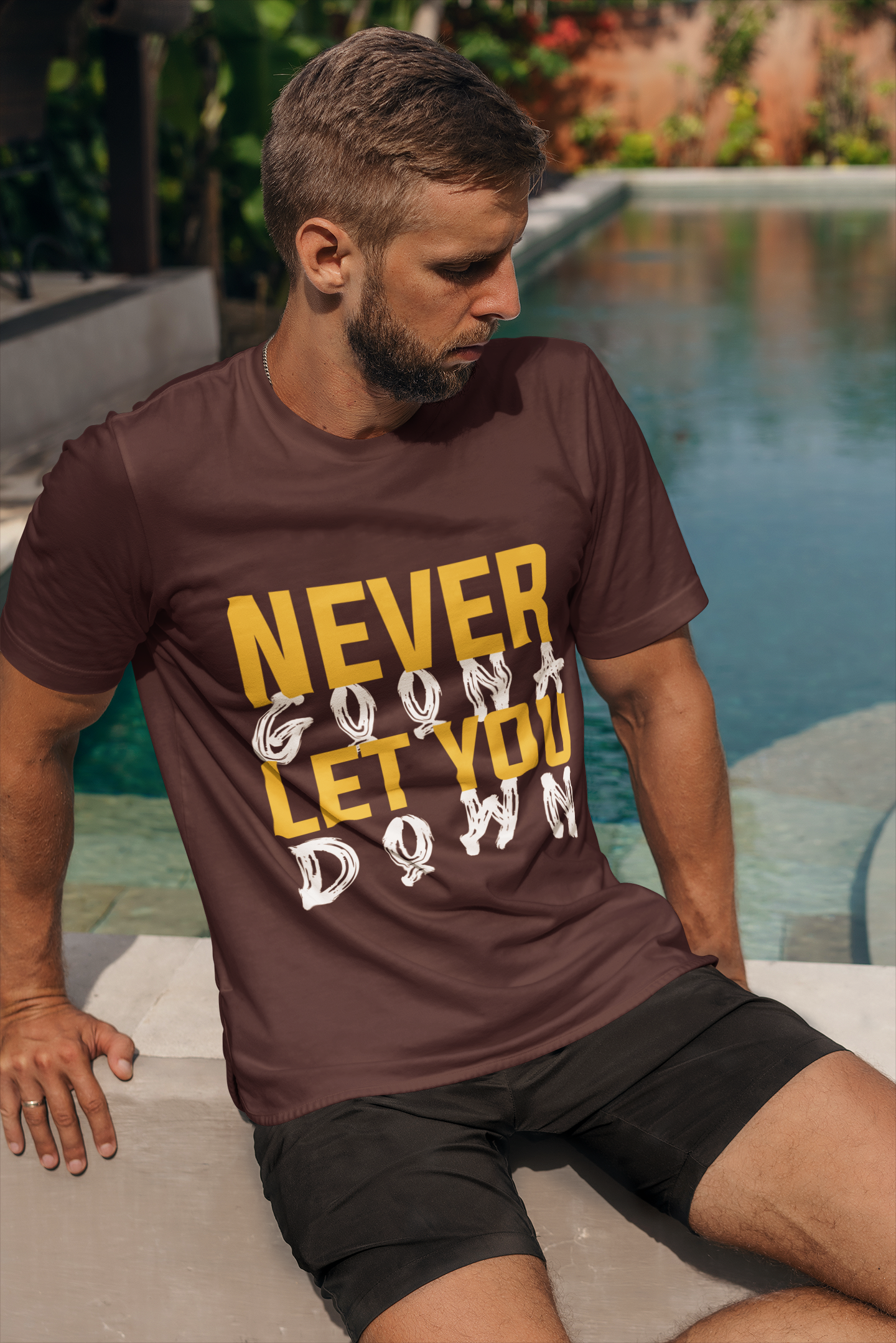 Never let You Down Mens Half Sleeves T-shirt- FunkyTeesClub