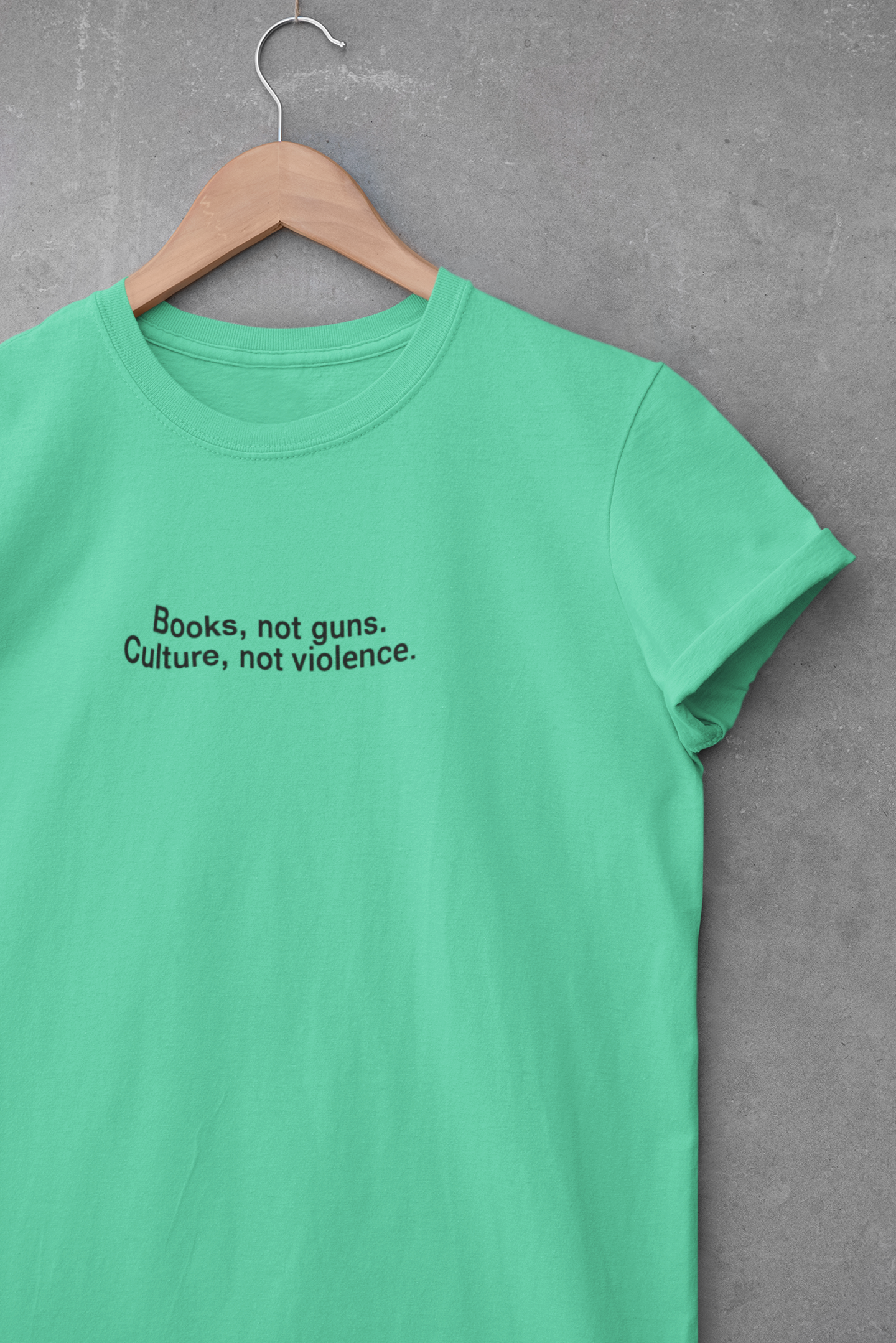Books Not Guns Minimal Mens Half Sleeves T-shirt- FunkyTeesClub