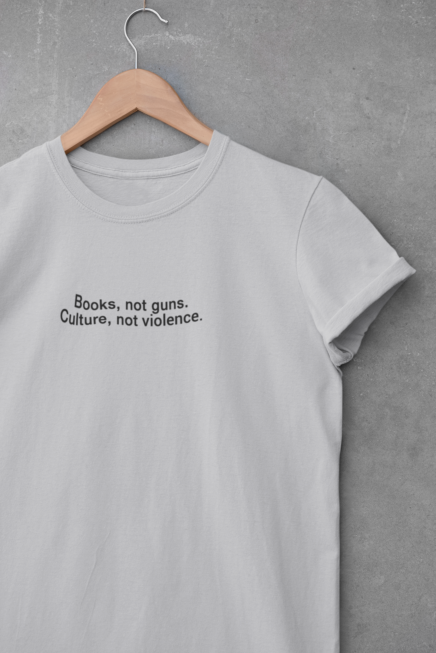 Books Not Guns Minimal Mens Half Sleeves T-shirt- FunkyTeesClub