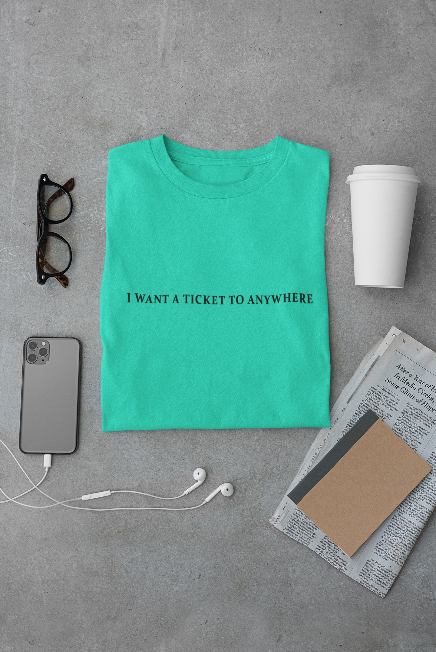 I want a ticket to anywhere Minimal Mens Half Sleeves T-shirt- FunkyTeesClub