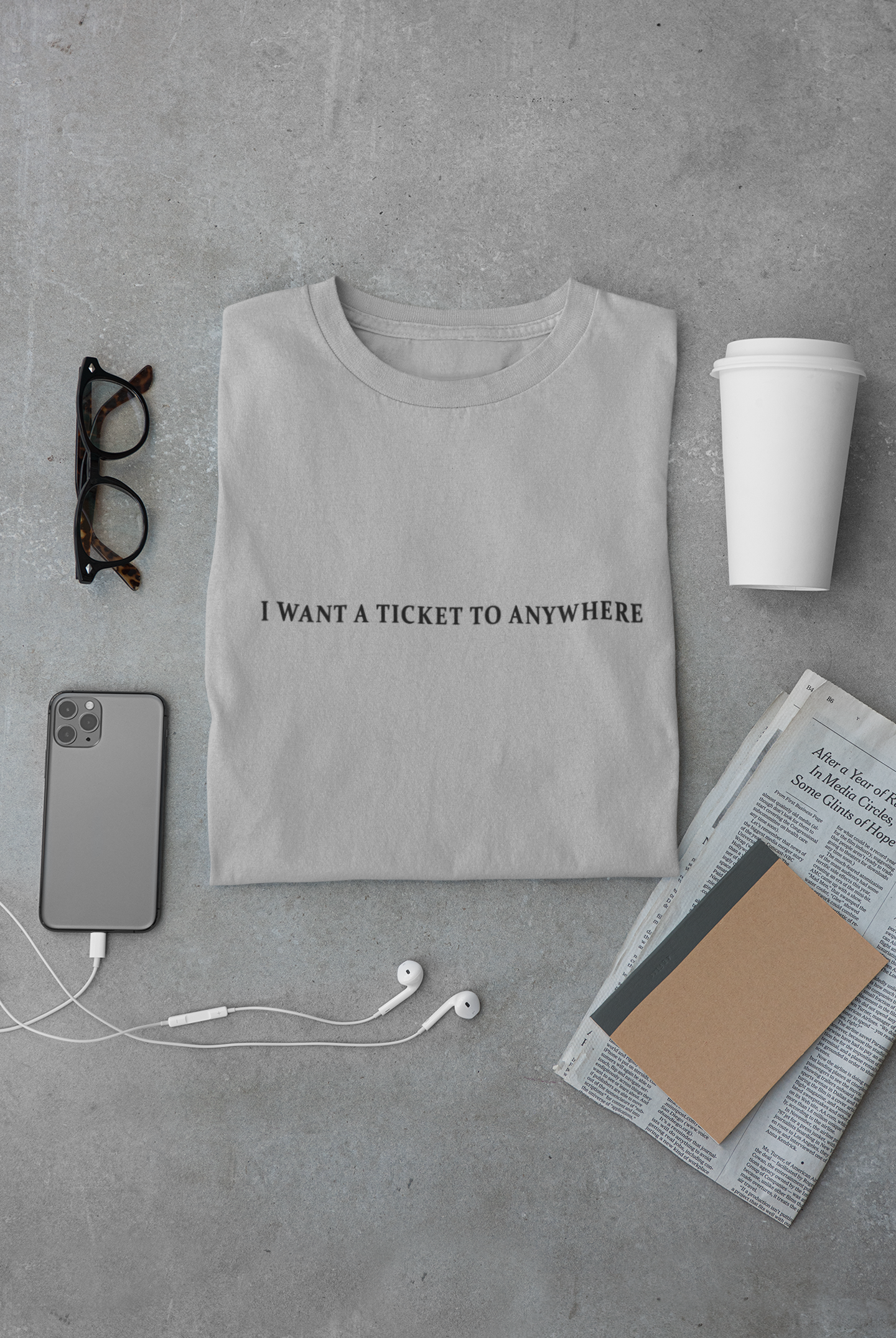 I want a ticket to anywhere Minimal Mens Half Sleeves T-shirt- FunkyTeesClub