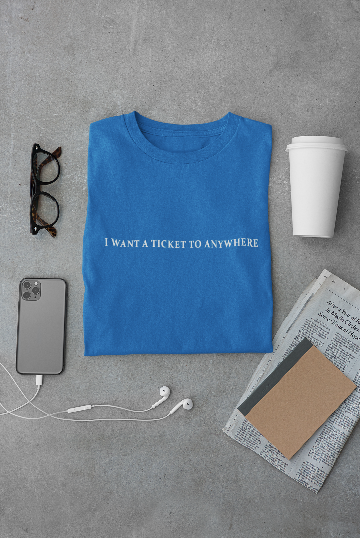 I want a ticket to anywhere Minimal Mens Half Sleeves T-shirt- FunkyTeesClub