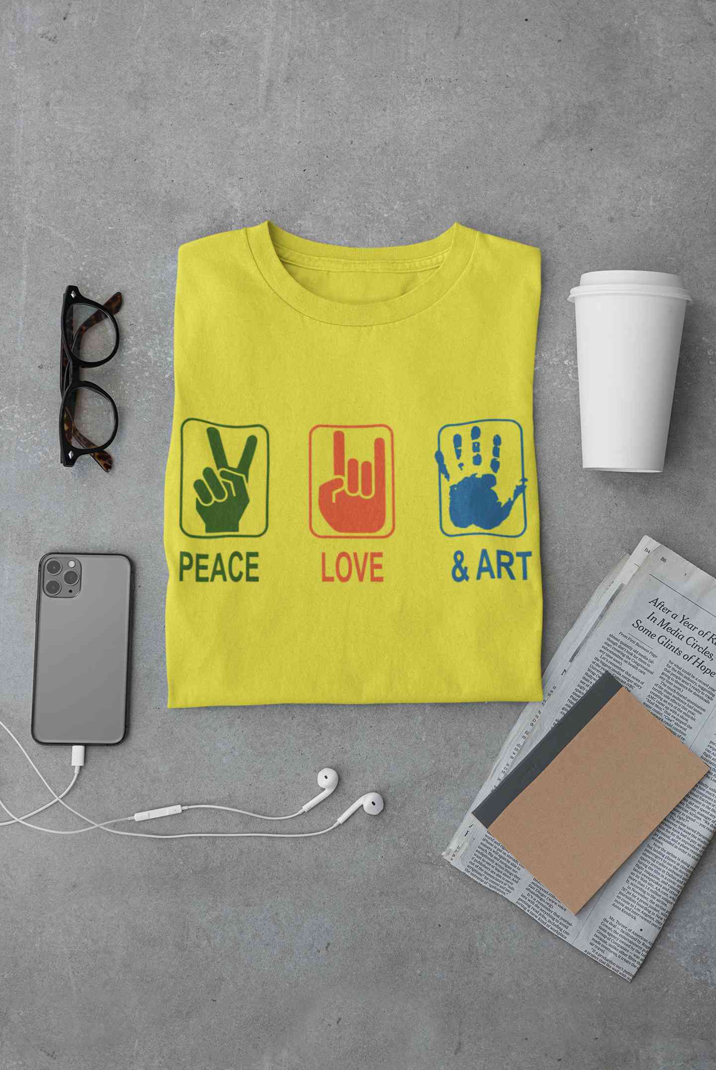 Peace Love And Art Women Half Sleeves T-shirt- FunkyTeesClub