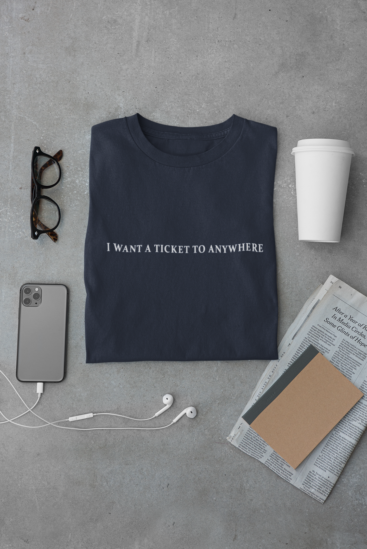 I want a ticket to anywhere Minimal Mens Half Sleeves T-shirt- FunkyTeesClub