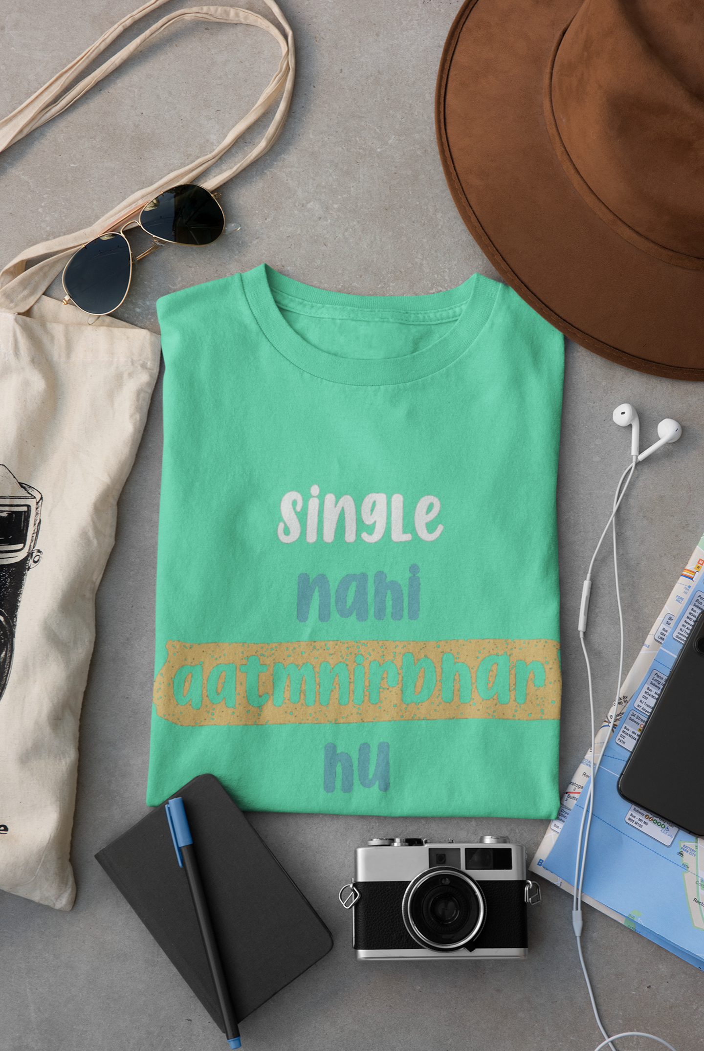 Single Nahi Aatmnirbhar Hu Women Half Sleeves T-shirt- FunkyTeesClub