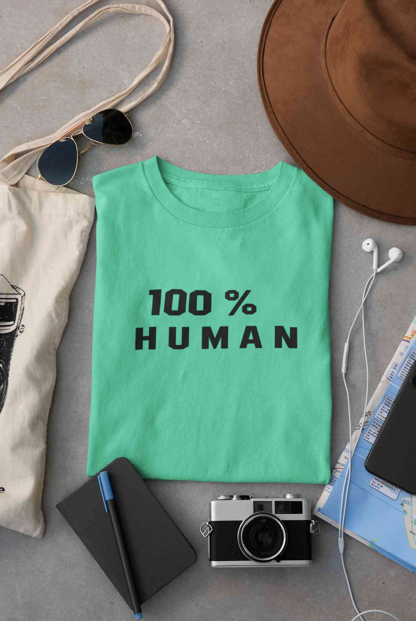 100 Percent Human Minimals Mens Half Sleeves T-shirt- FunkyTeesClub