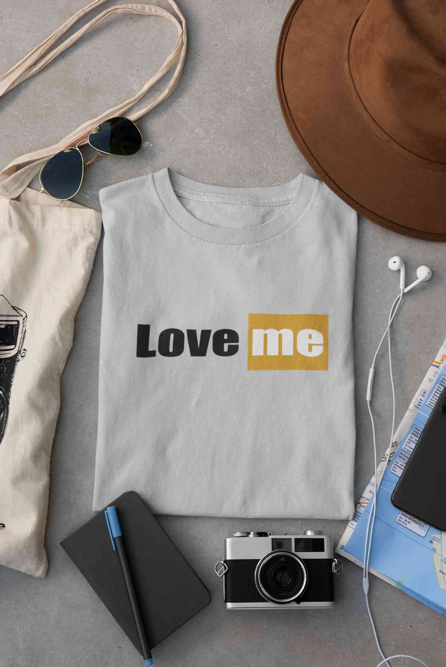 Love Me Minimals Mens Half Sleeves T-shirt- FunkyTeesClub