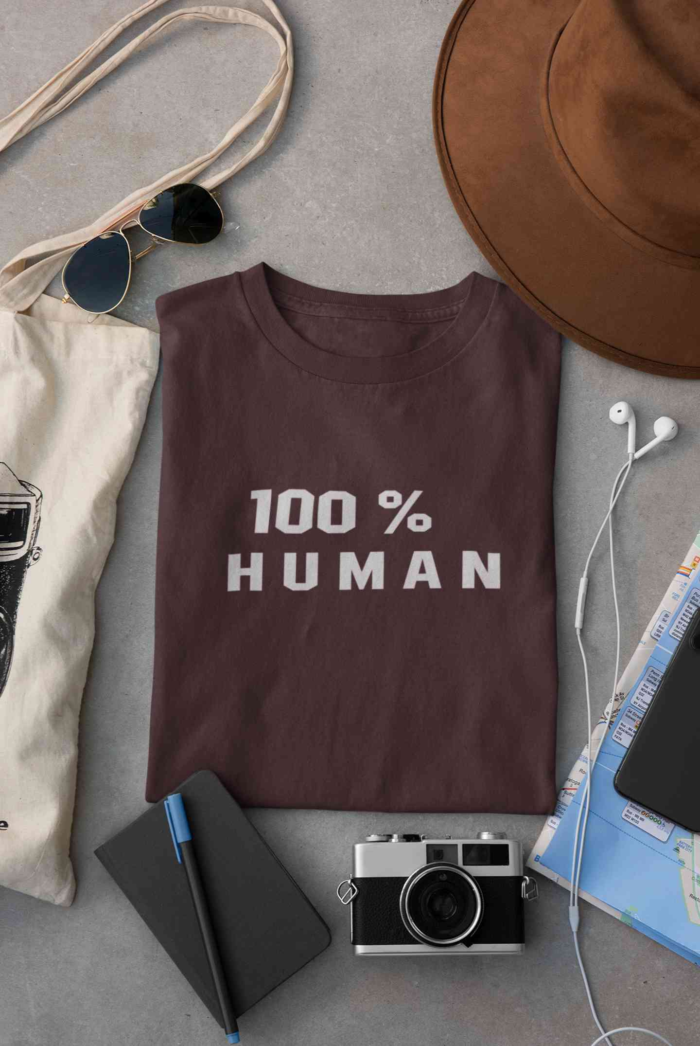 100 Percent Human Minimals Mens Half Sleeves T-shirt- FunkyTeesClub