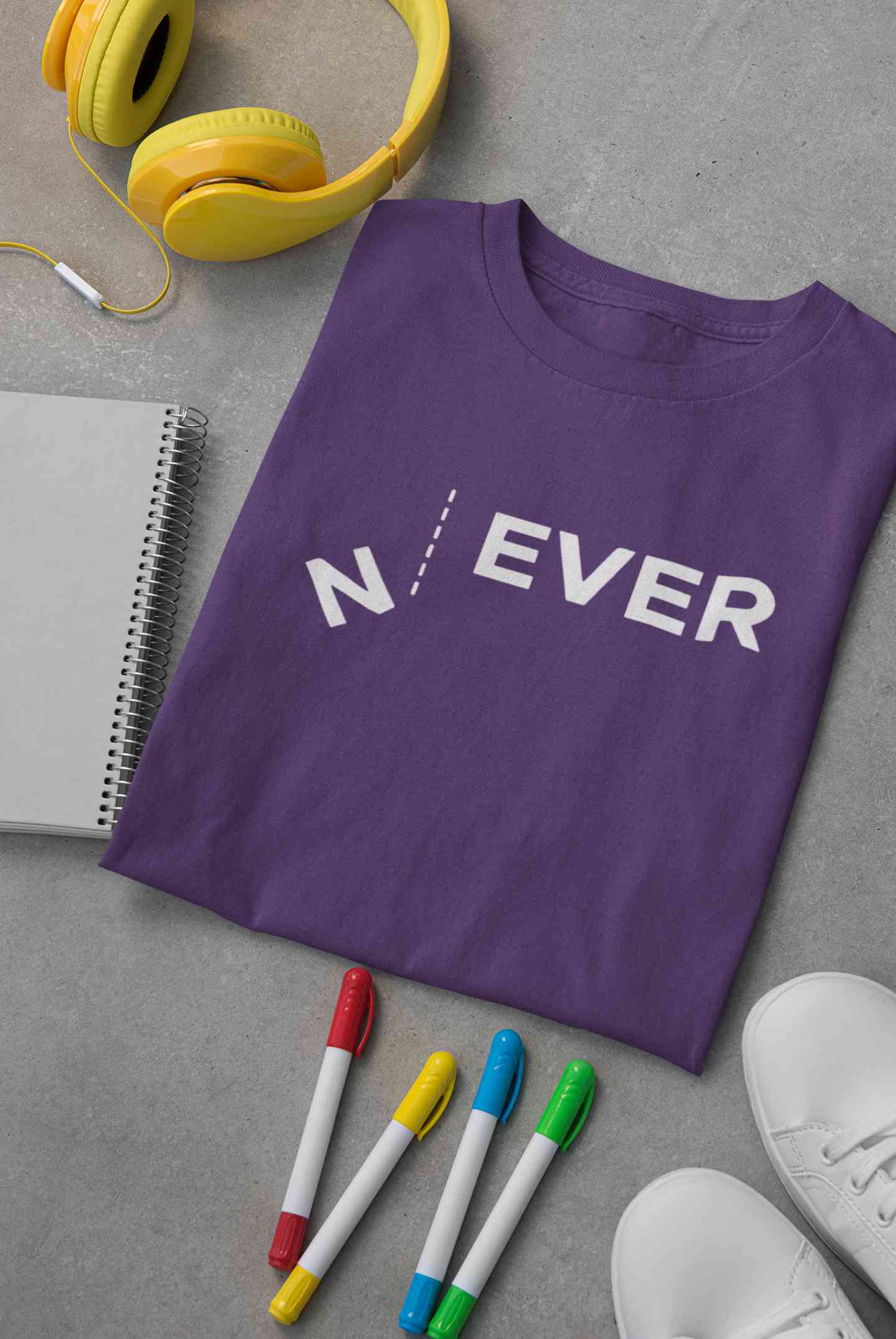 Never Women Half Sleeves T-shirt- FunkyTeesClub
