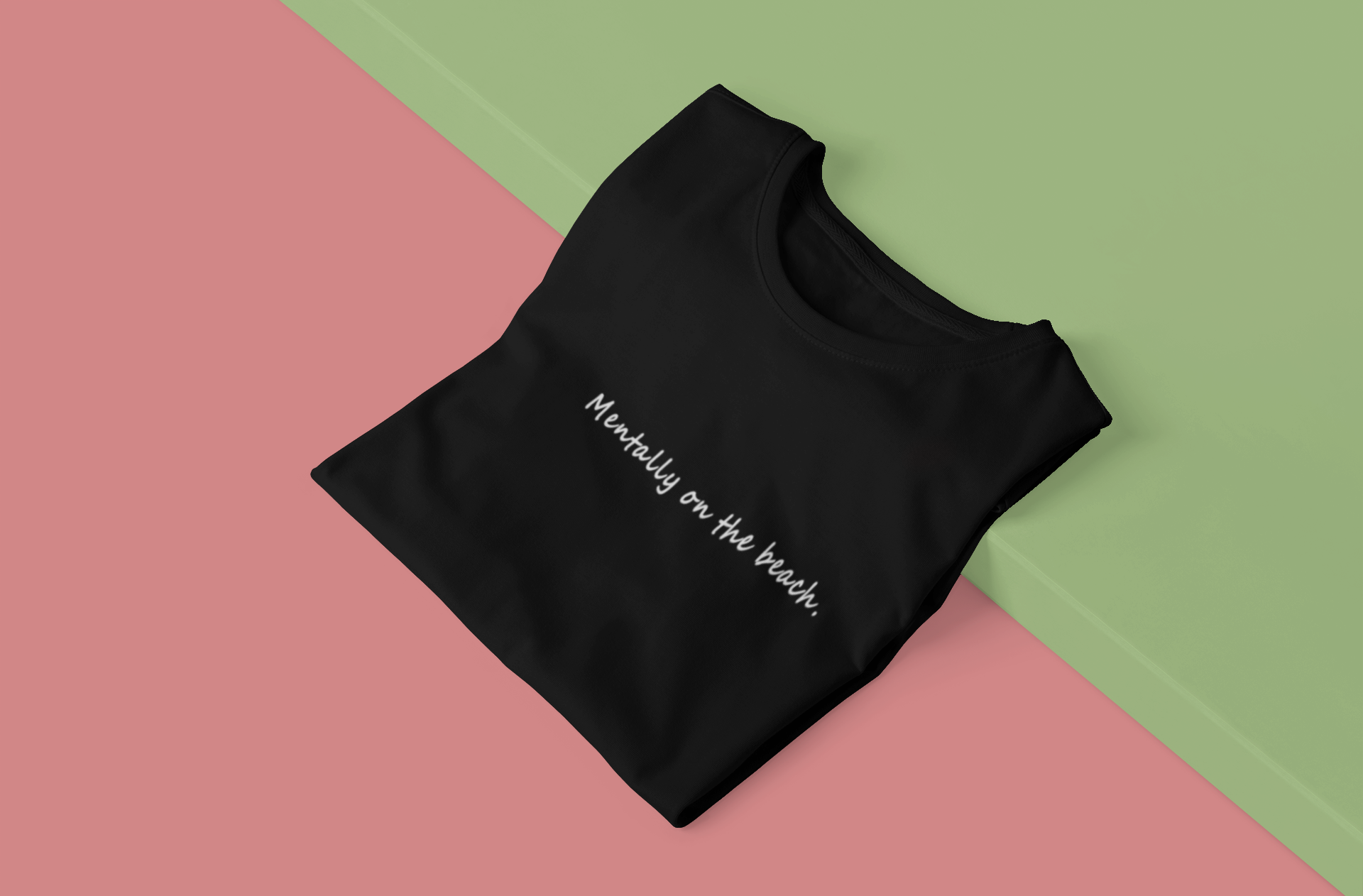 Mentally on the Beach Minimal Mens Half Sleeves T-shirt- FunkyTeesClub