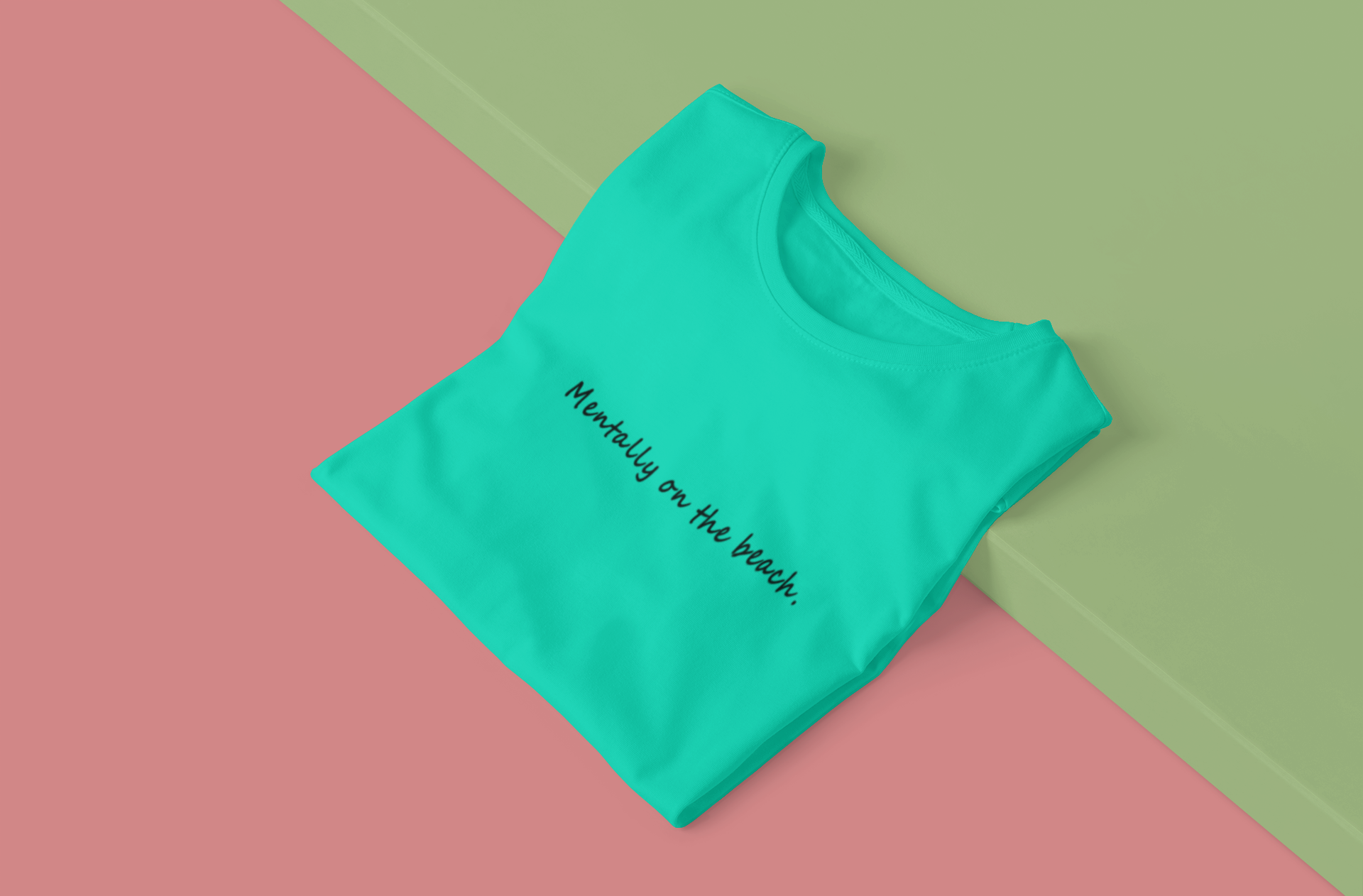Mentally on the Beach Minimal Mens Half Sleeves T-shirt- FunkyTeesClub