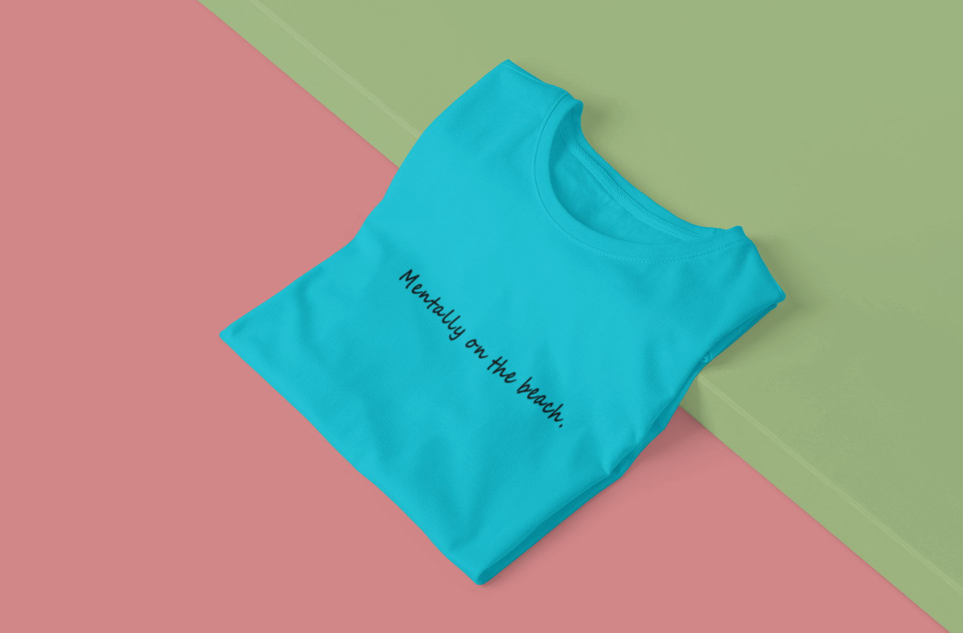 Mentally on the Beach Minimal Mens Half Sleeves T-shirt- FunkyTeesClub