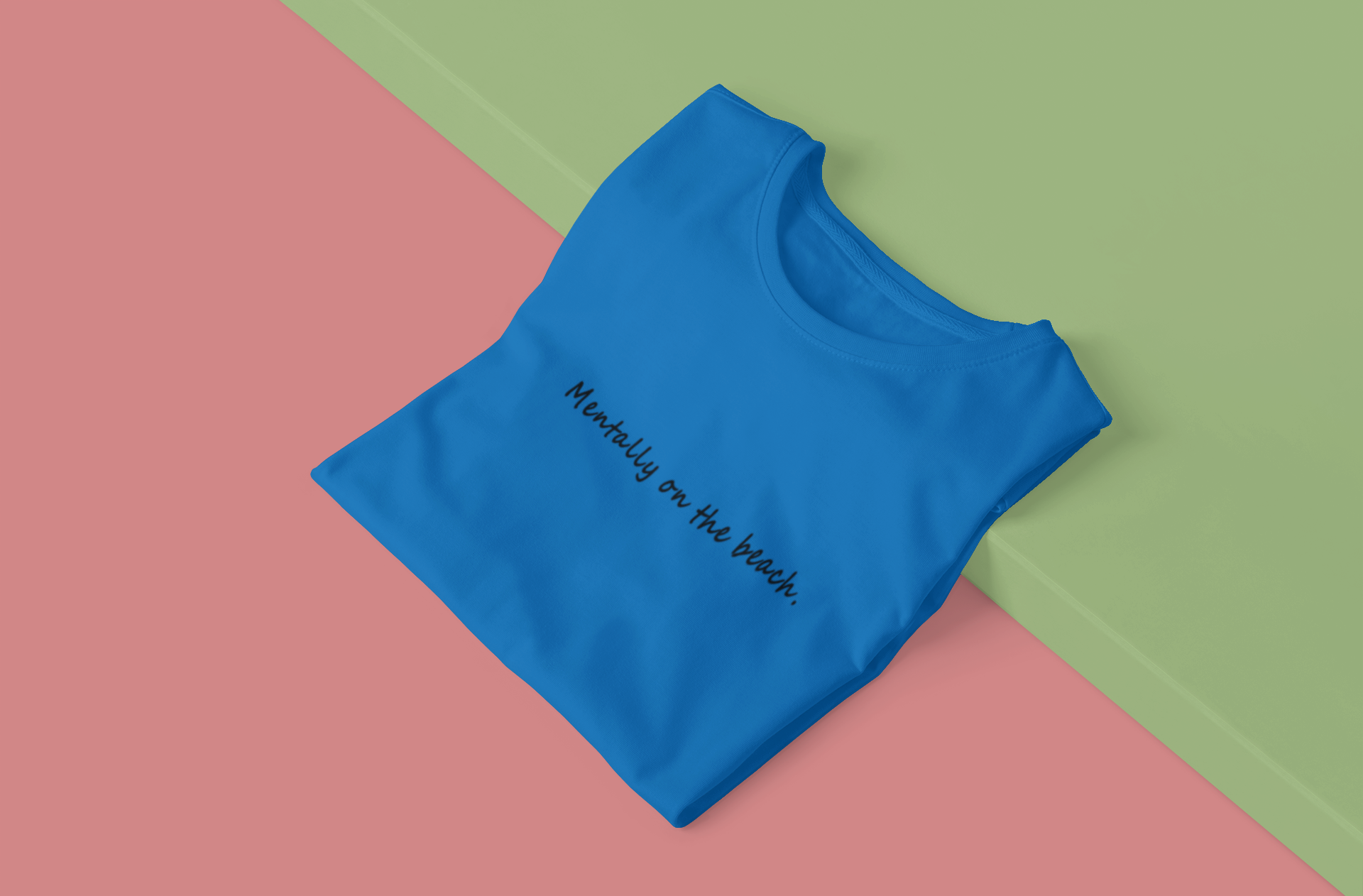 Mentally on the Beach Minimal Mens Half Sleeves T-shirt- FunkyTeesClub