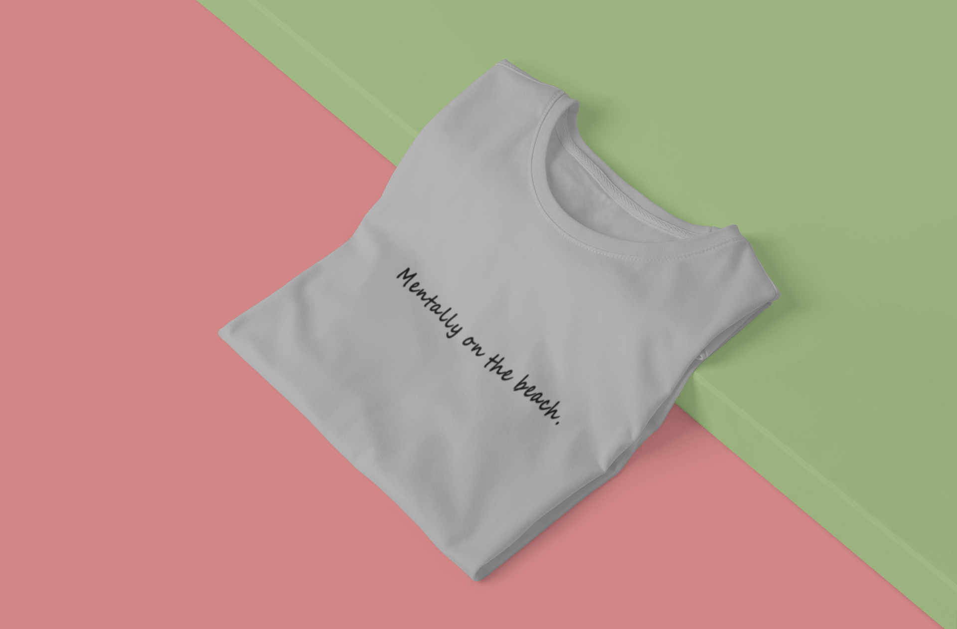 Mentally on the Beach Minimal Mens Half Sleeves T-shirt- FunkyTeesClub