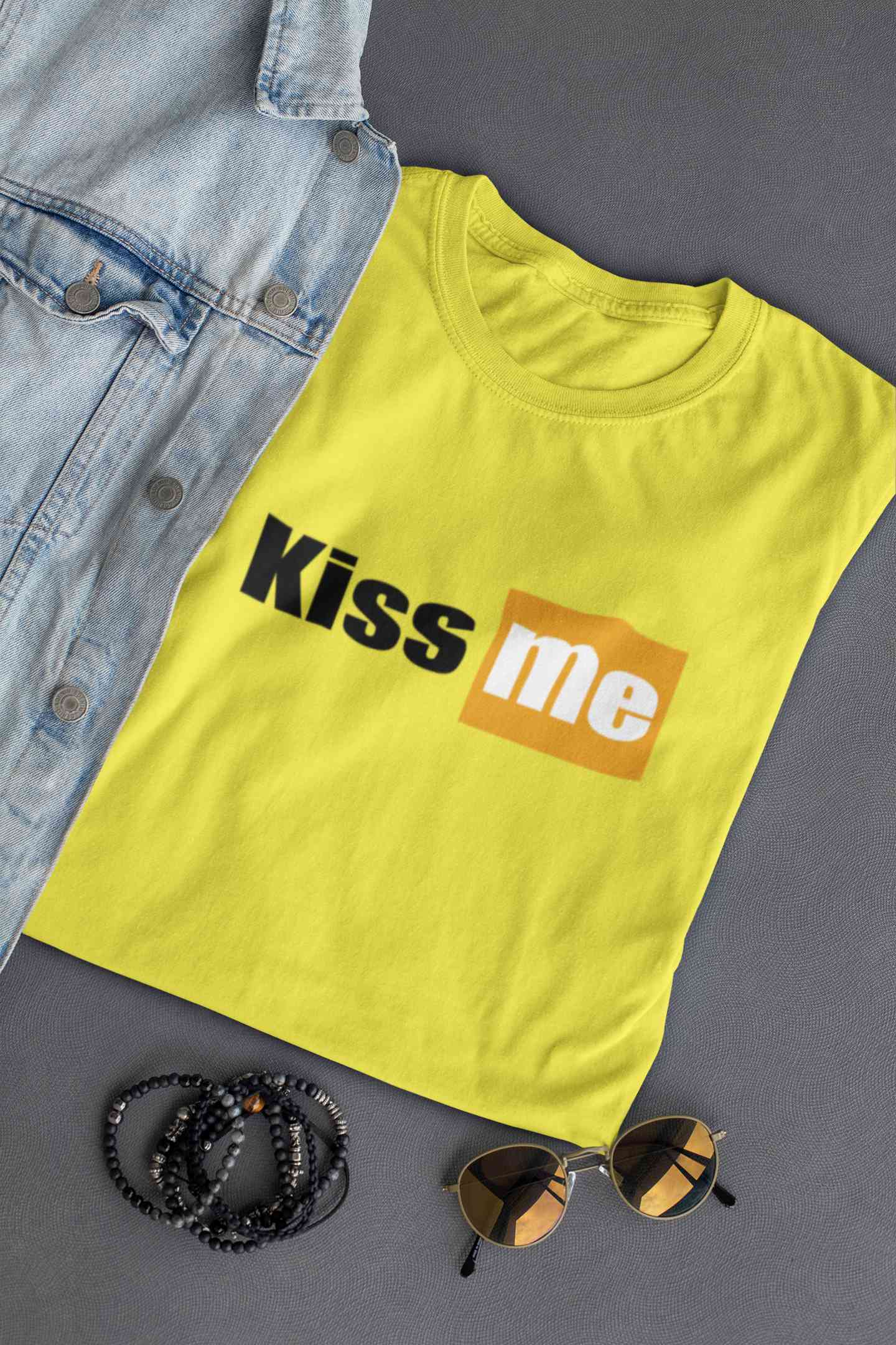 Kiss Me Minimals Women Half Sleeves T-shirt- FunkyTeesClub