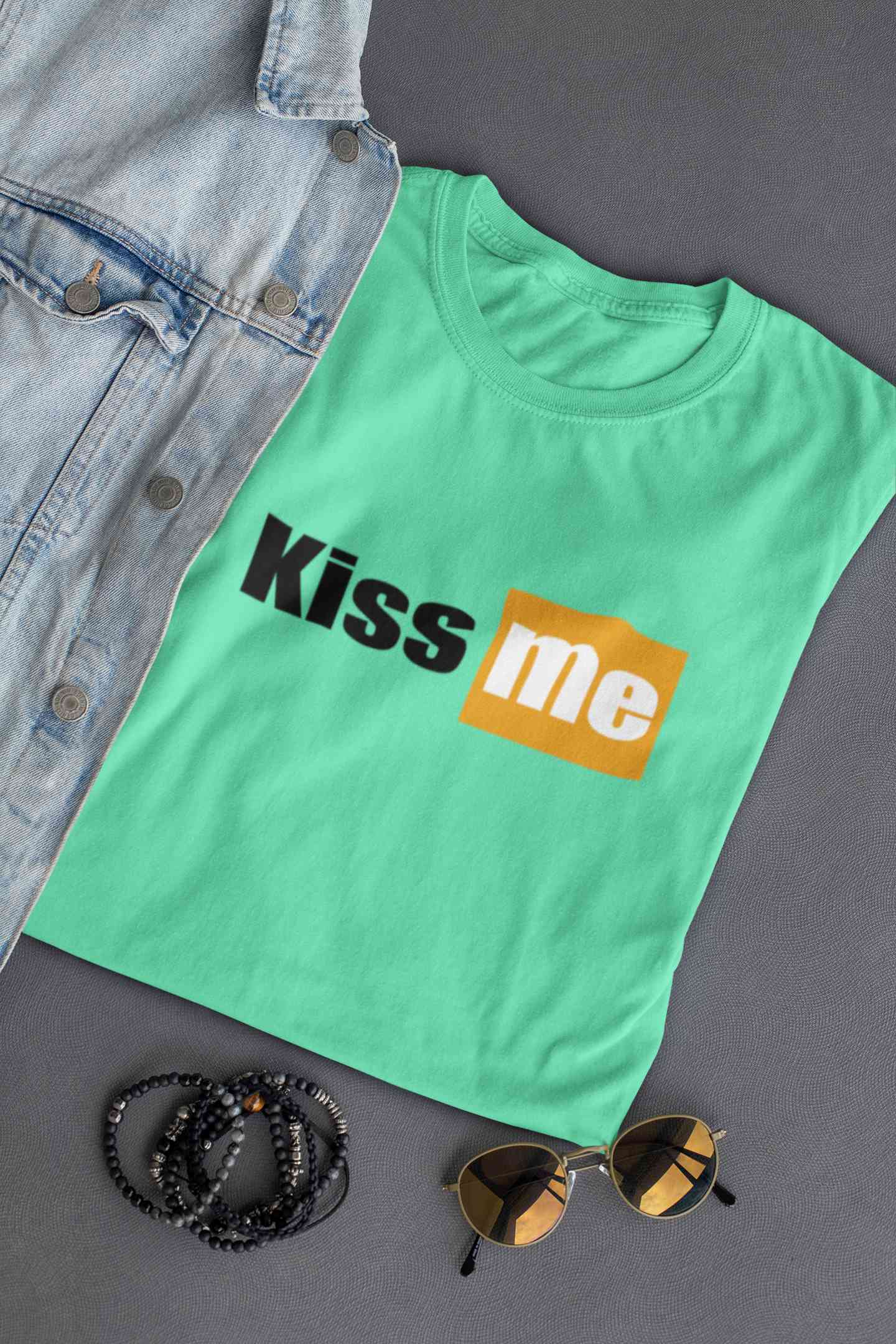 Kiss Me Minimals Women Half Sleeves T-shirt- FunkyTeesClub