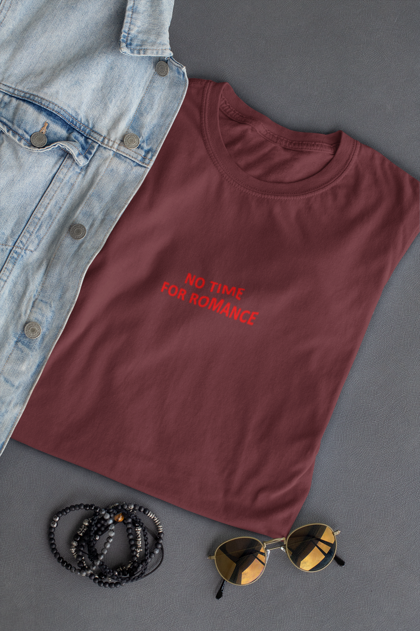 No time for romance Minimal Mens Half Sleeves T-shirt- FunkyTeesClub