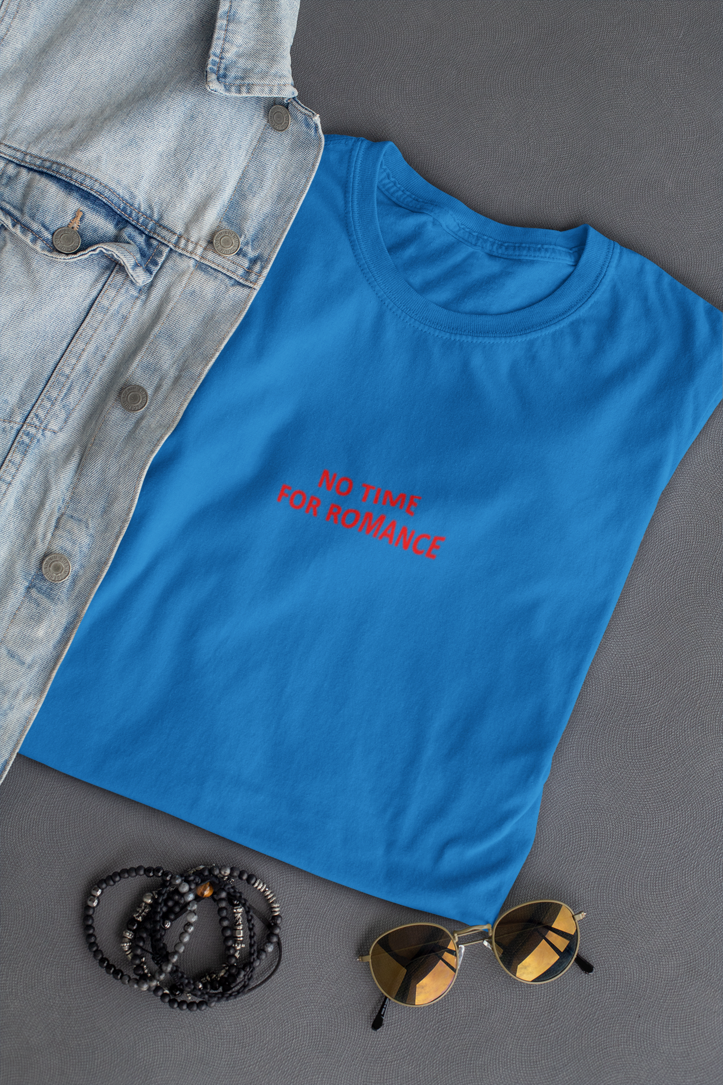 No time for romance Minimal Mens Half Sleeves T-shirt- FunkyTeesClub