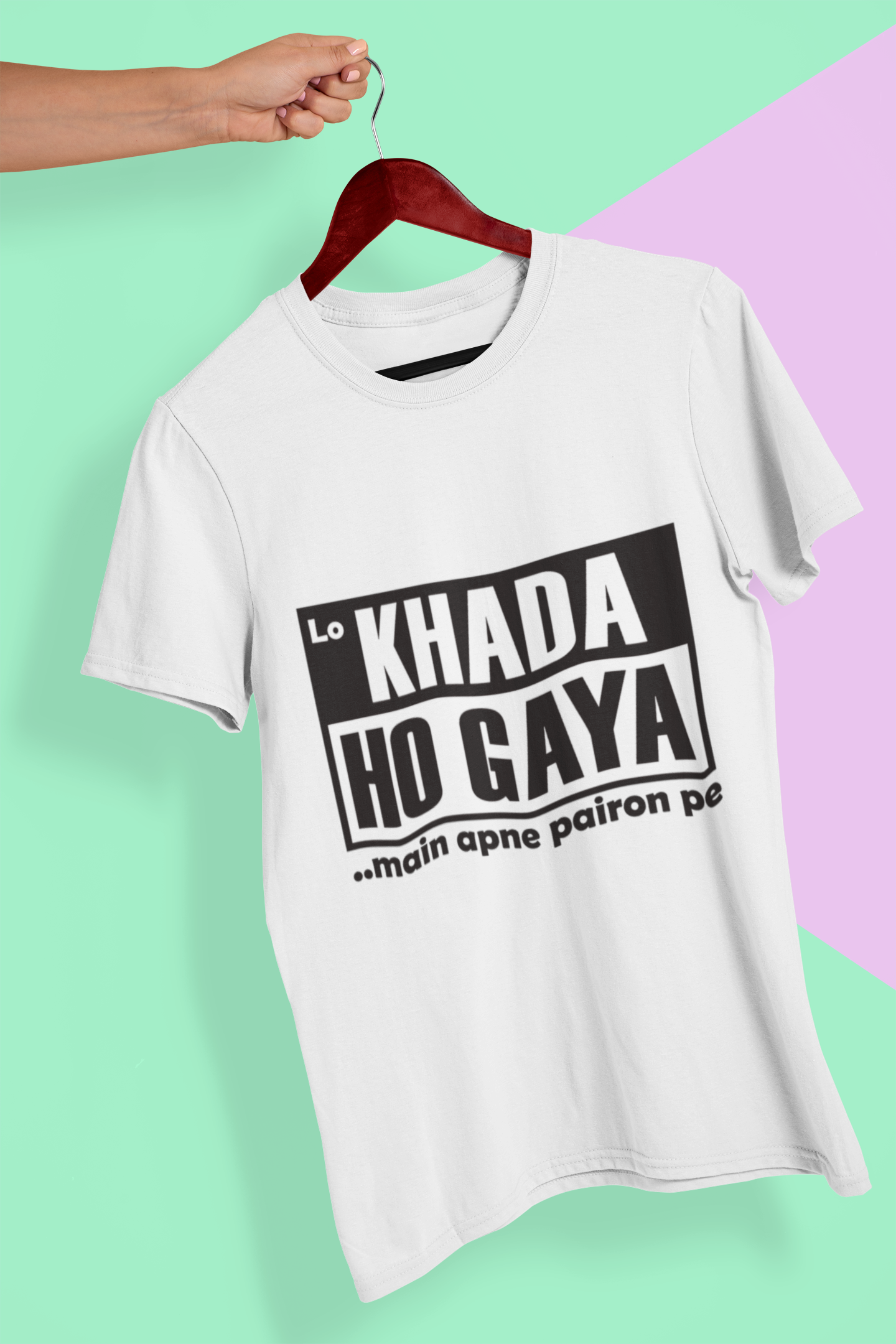 Lo Khada Ho Gaya Mens Half Sleeves T-shirt- FunkyTeesClub