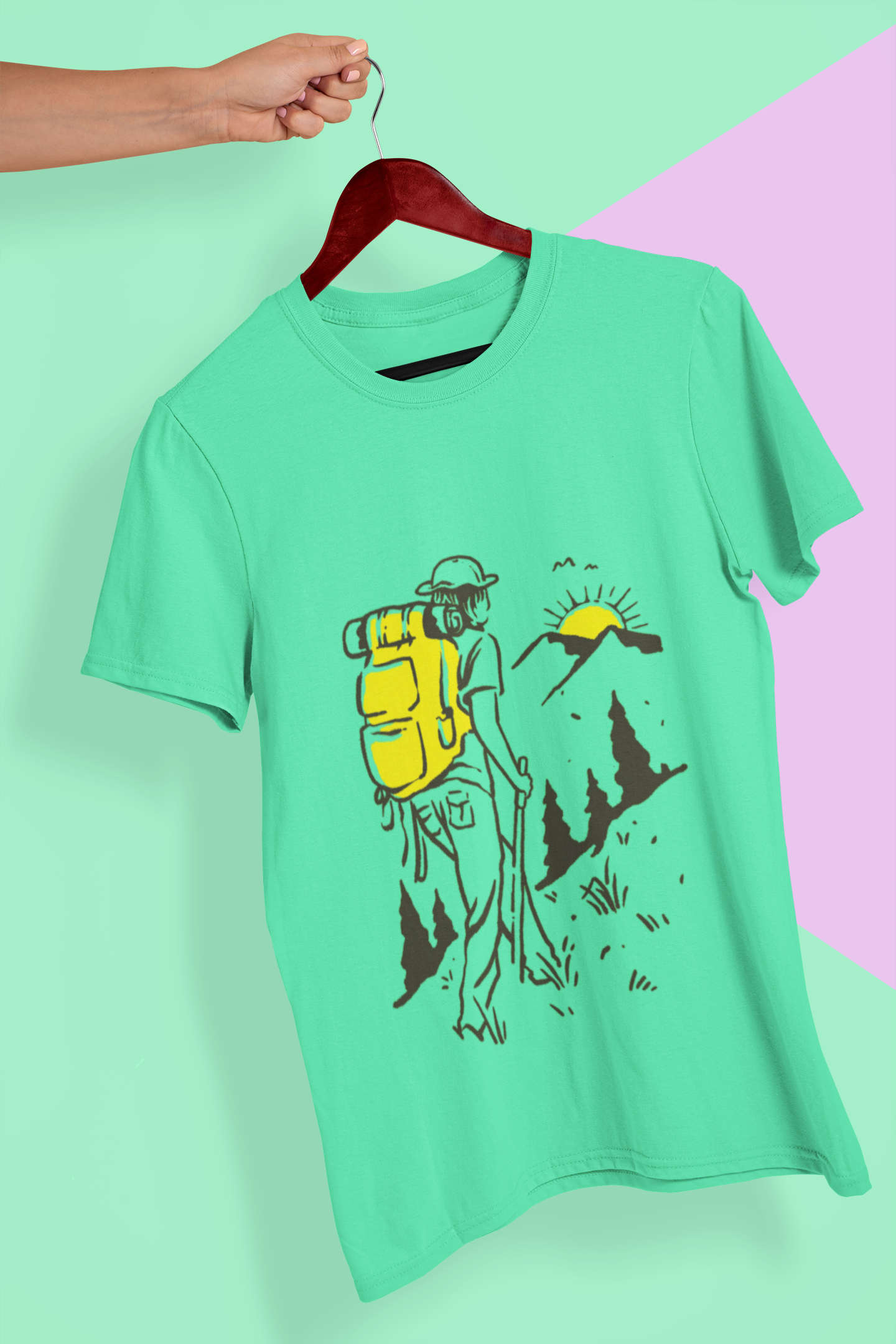 Hiking Travel Mens Half Sleeves T-shirt- FunkyTeesClub