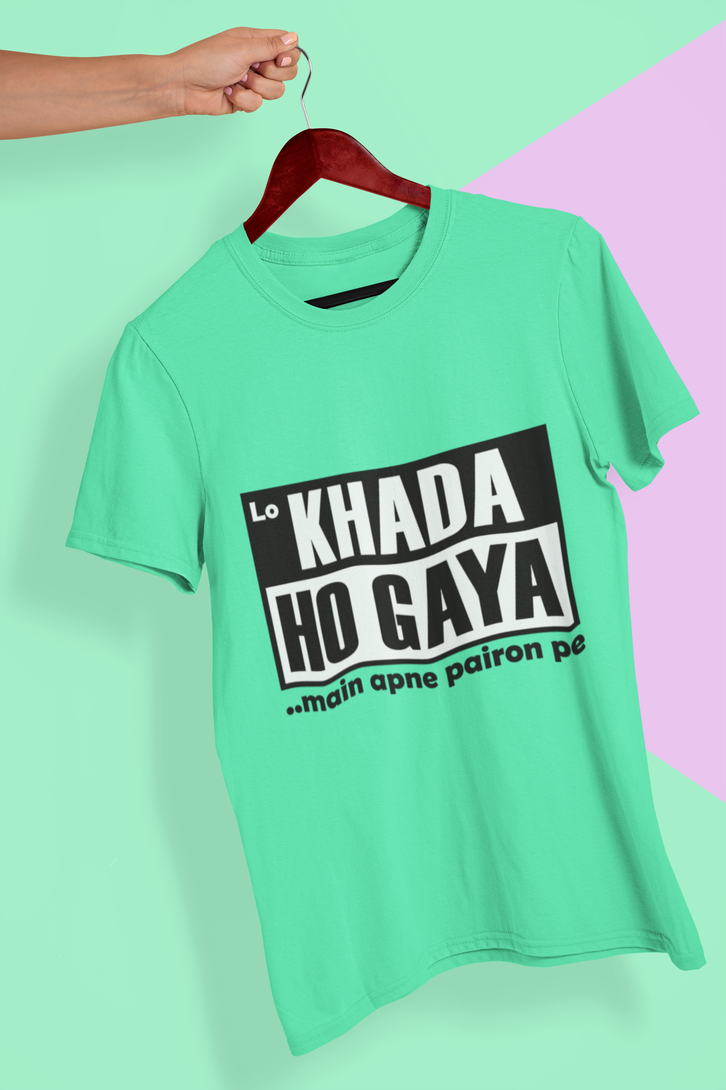 Lo Khada Ho Gaya Mens Half Sleeves T-shirt- FunkyTeesClub