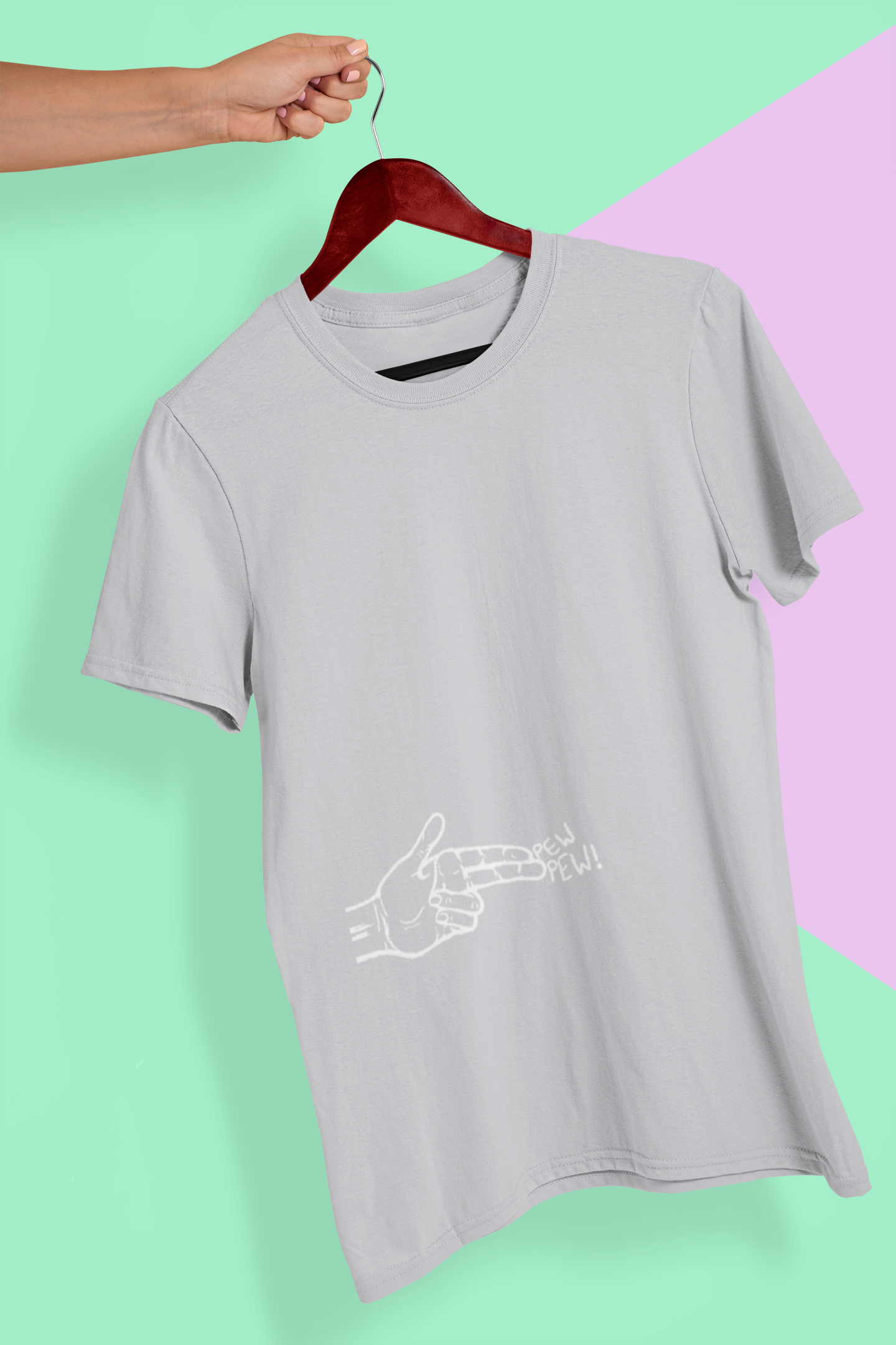 Hands Up Phew Phew Funny Mens Half Sleeves T-shirt- FunkyTeesClub