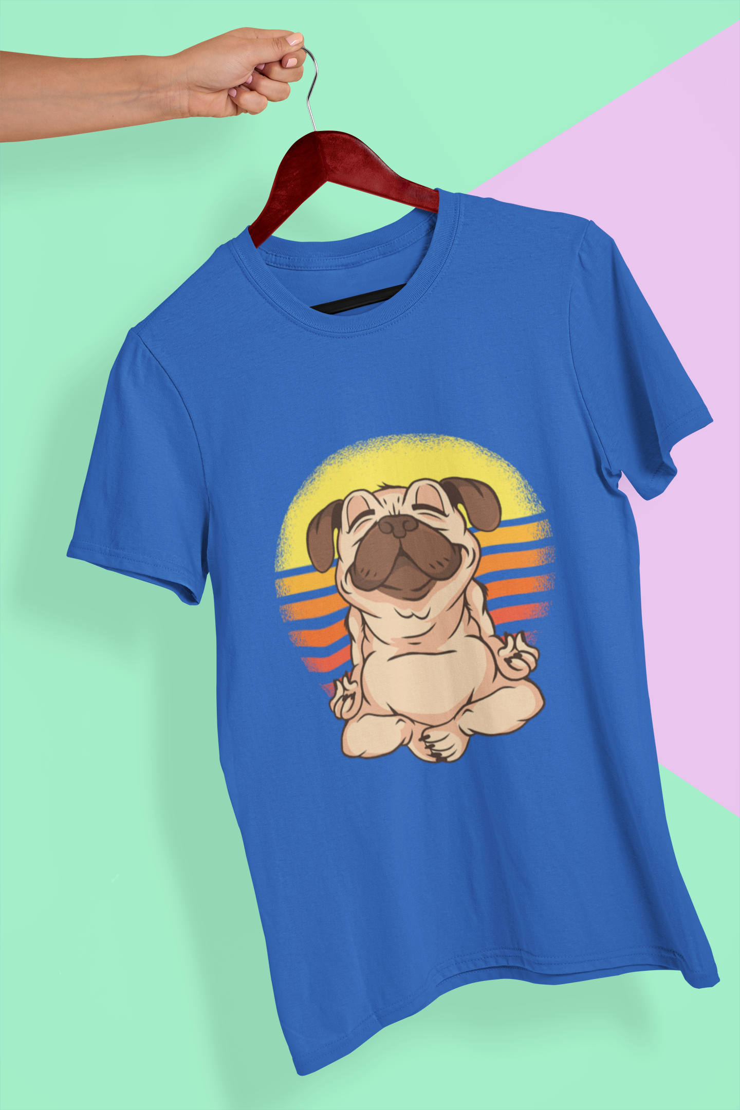 Pug Meditation Mens Half Sleeves T-shirt- FunkyTeesClub