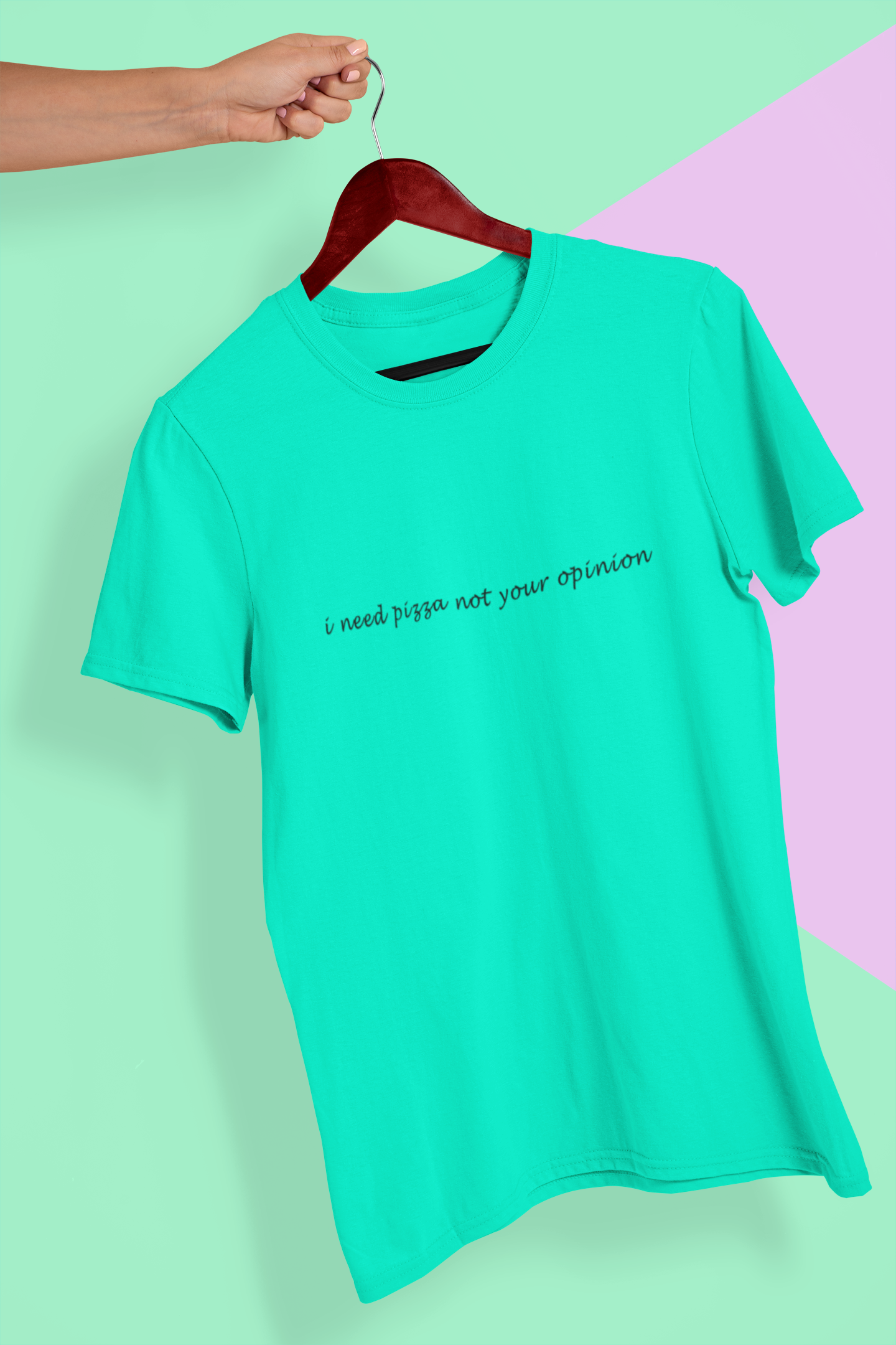 I need pizza not your opinion Minimal Women Half Sleeves T-shirt- FunkyTeesClub