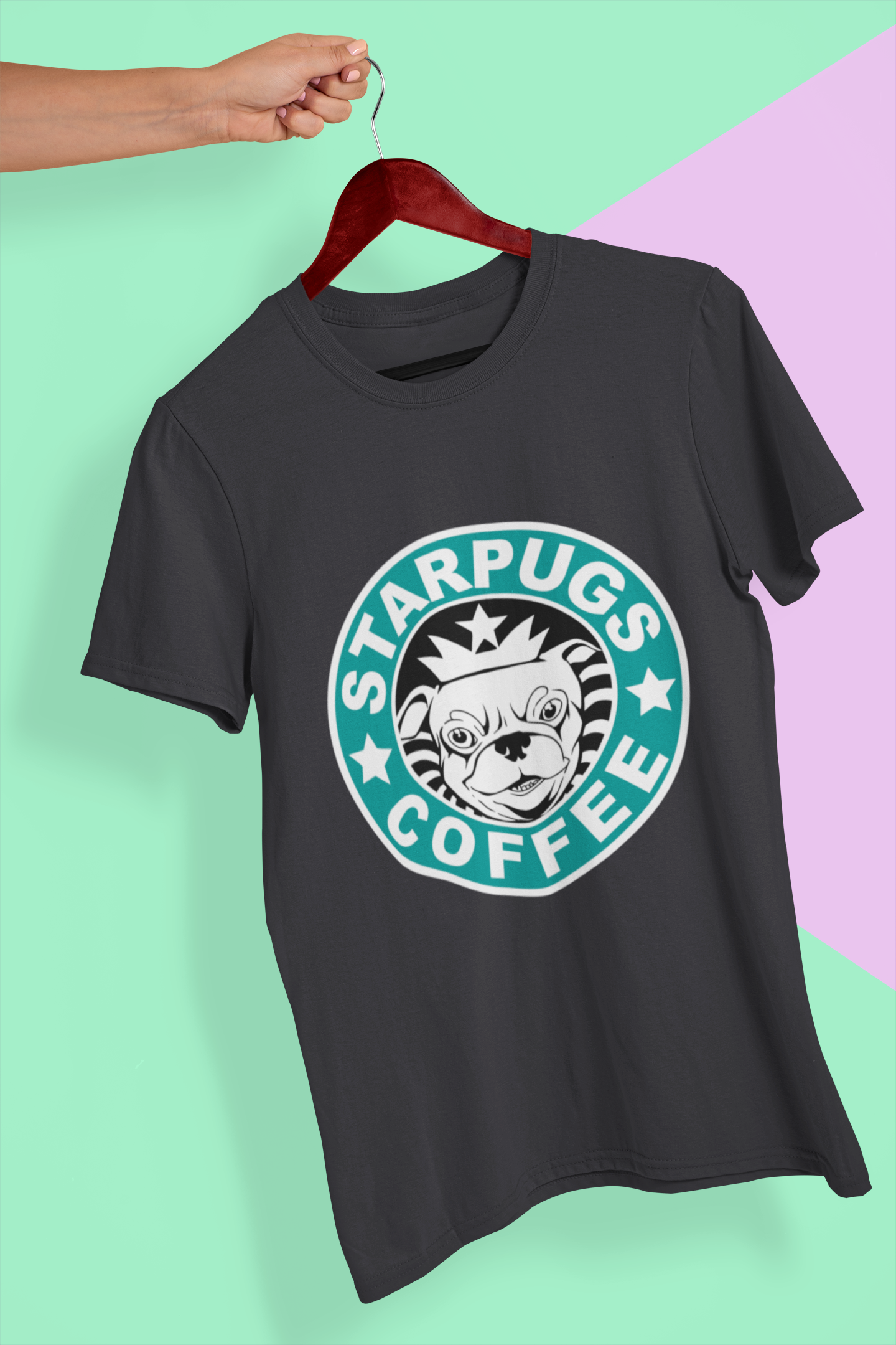 Star Pugs Mens Half Sleeves T-shirt- FunkyTeesClub