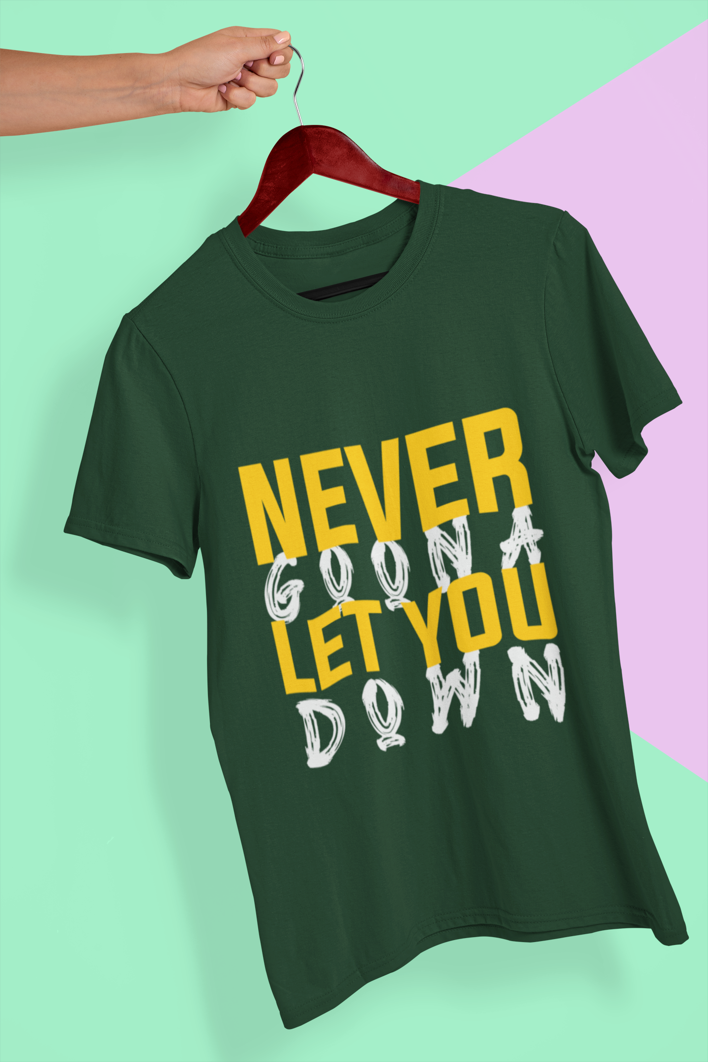 Never let You Down Mens Half Sleeves T-shirt- FunkyTeesClub