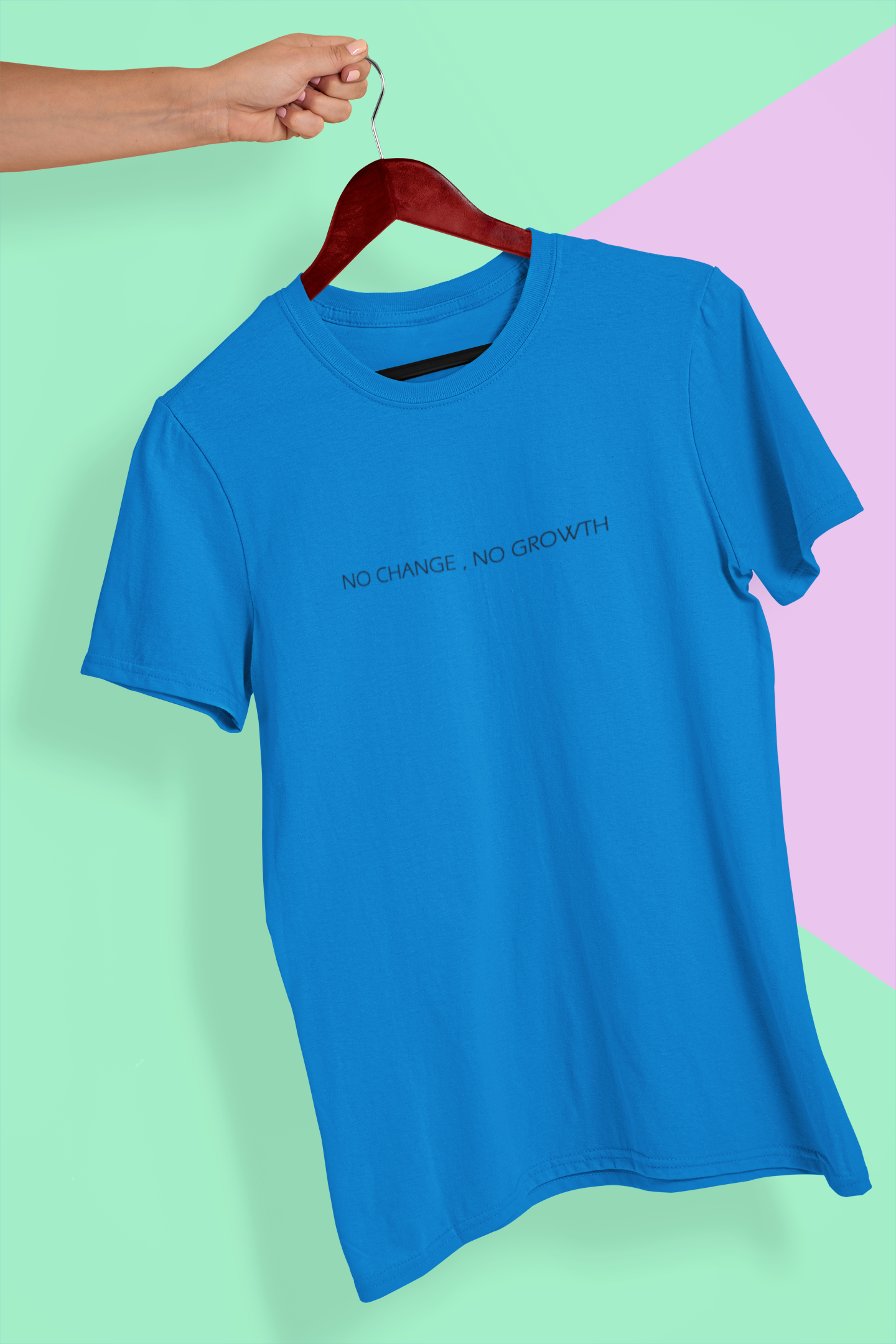 No Changes No Growth Minimal Women Half Sleeves T-shirt- FunkyTeesClub