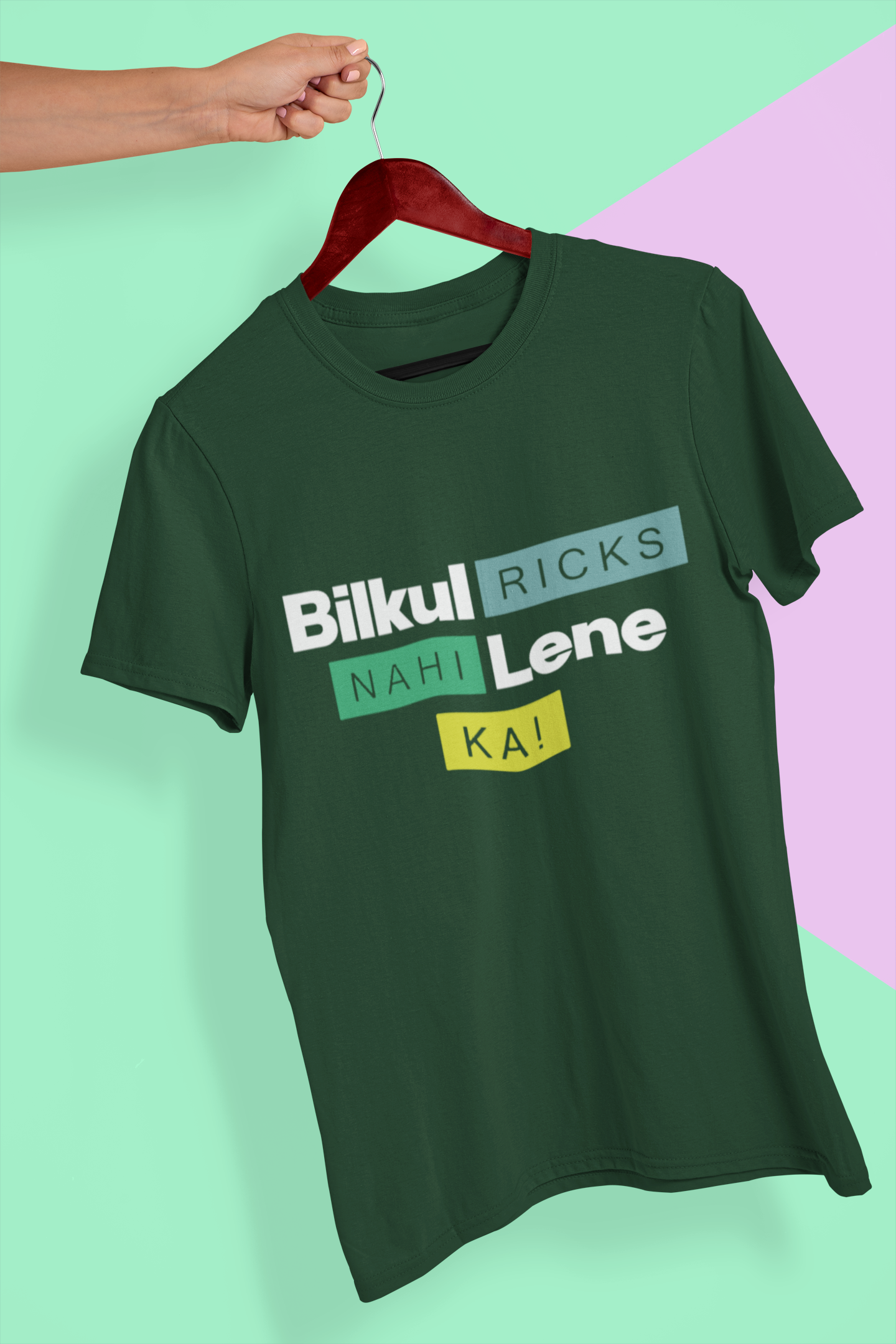 Ricks Lena Ka Nahi Mens Half Sleeves T-shirt- FunkyTeesClub