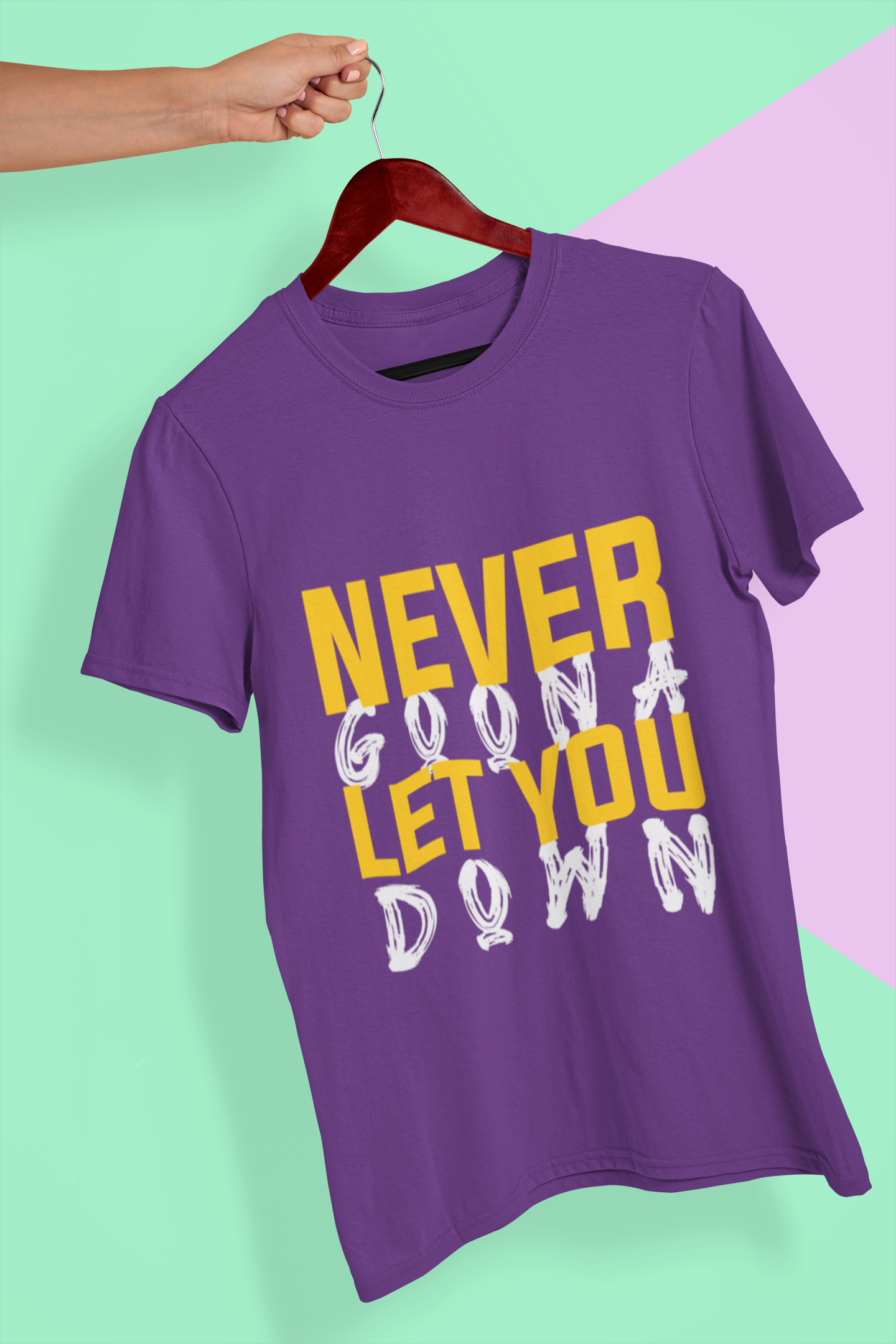 Never let You Down Mens Half Sleeves T-shirt- FunkyTeesClub