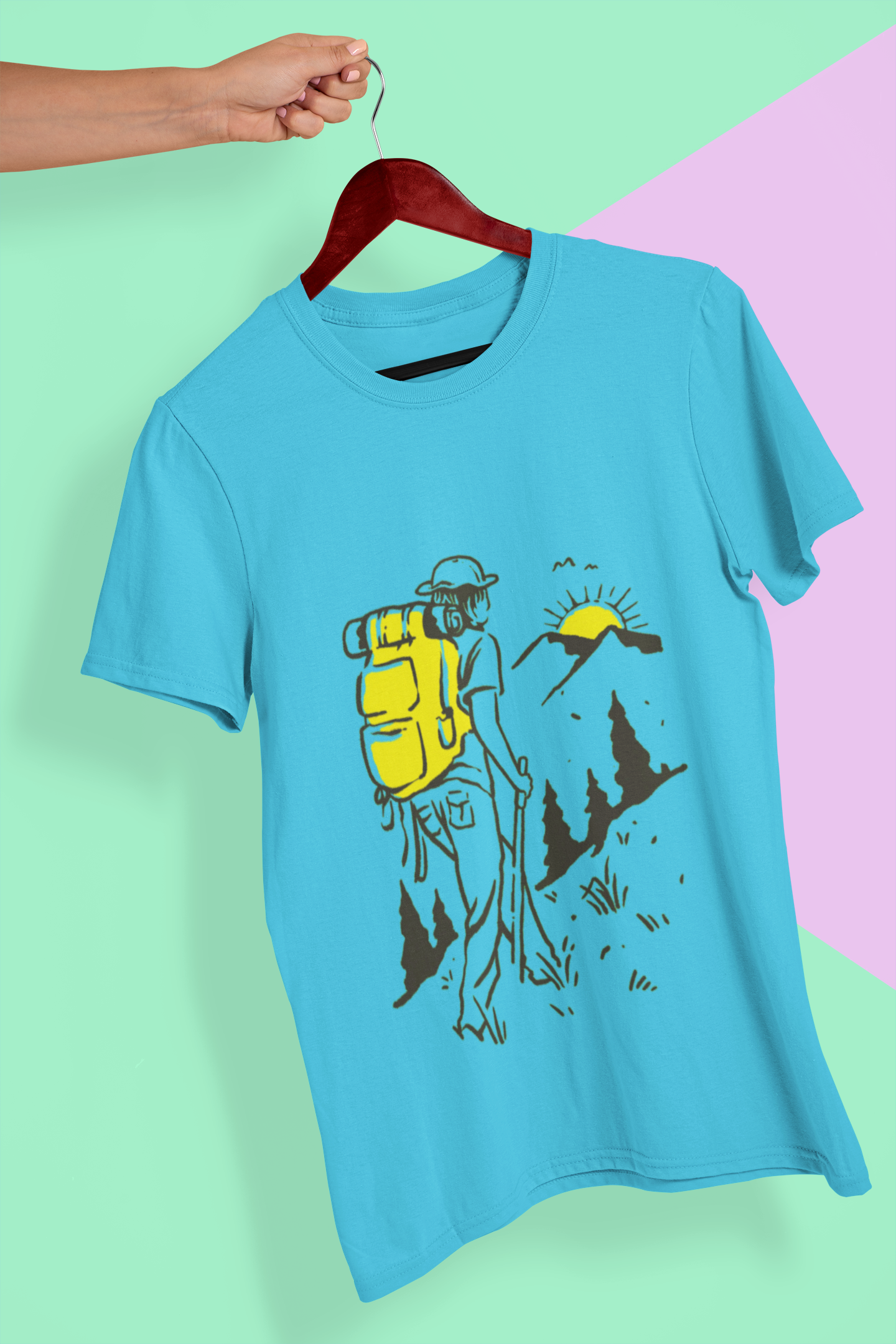 Hiking Travel Mens Half Sleeves T-shirt- FunkyTeesClub