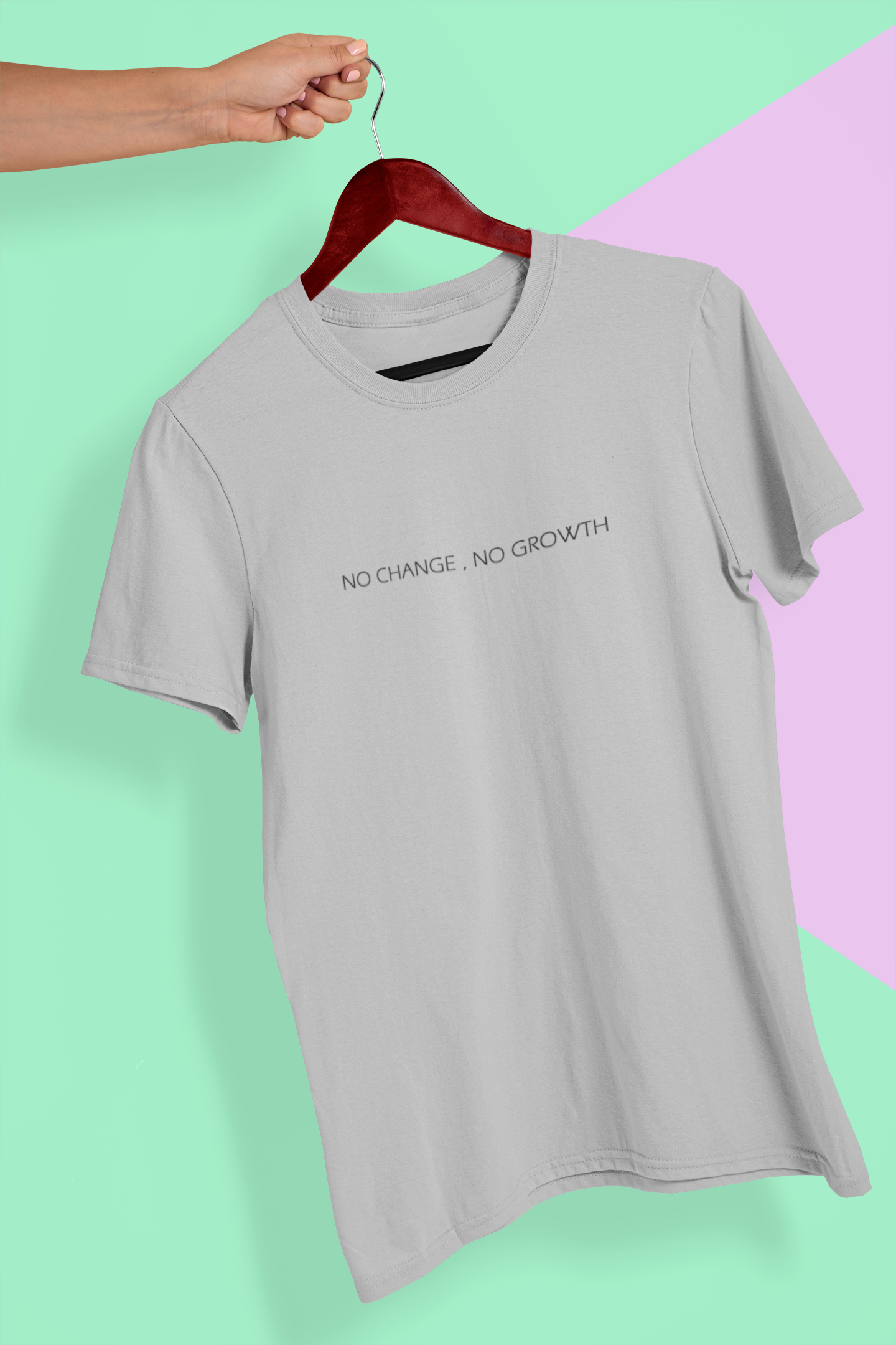 No Changes No Growth Minimal Women Half Sleeves T-shirt- FunkyTeesClub