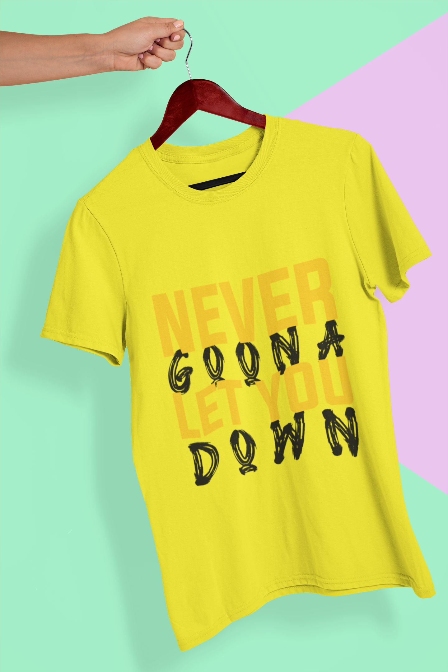 Never let You Down Mens Half Sleeves T-shirt- FunkyTeesClub