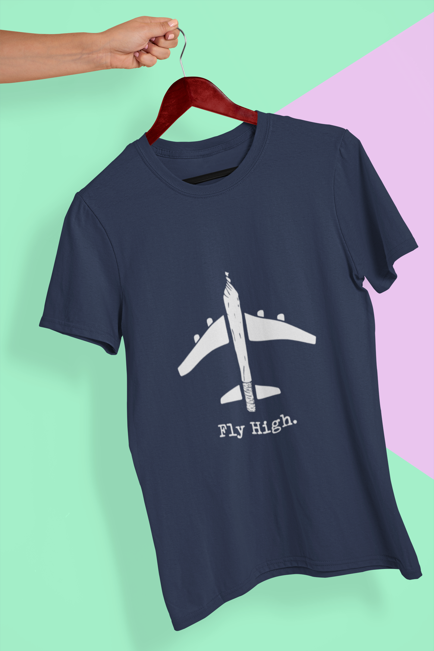 Fly High Travel Mens Half Sleeves T-shirt- FunkyTeesClub