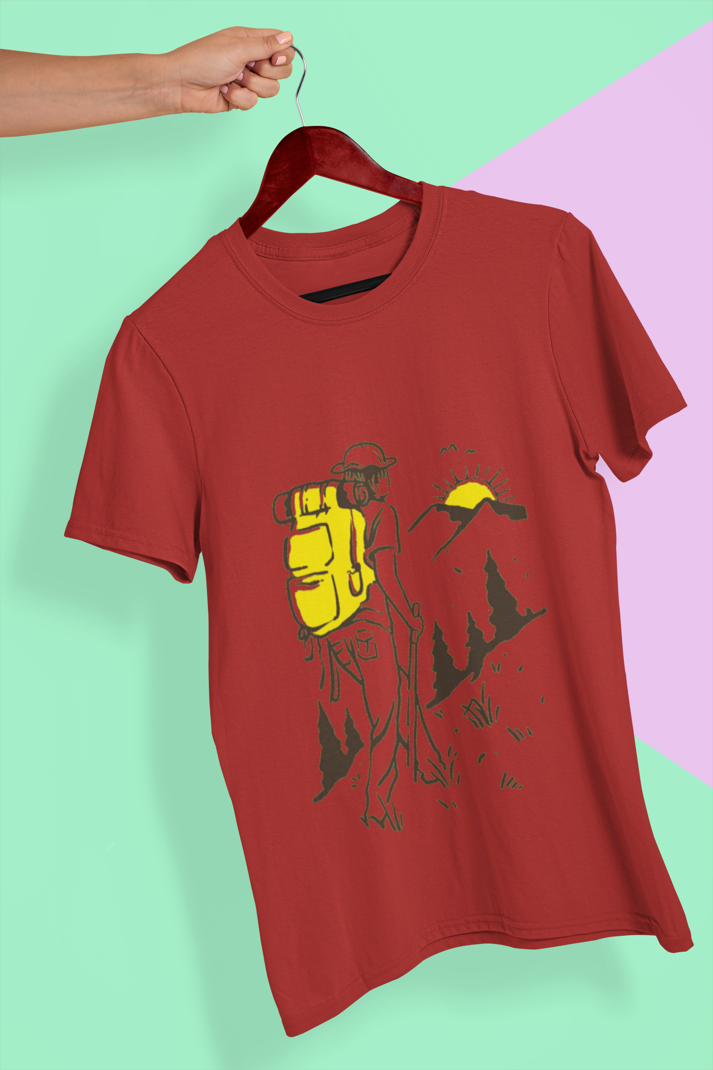 Hiking Travel Mens Half Sleeves T-shirt- FunkyTeesClub