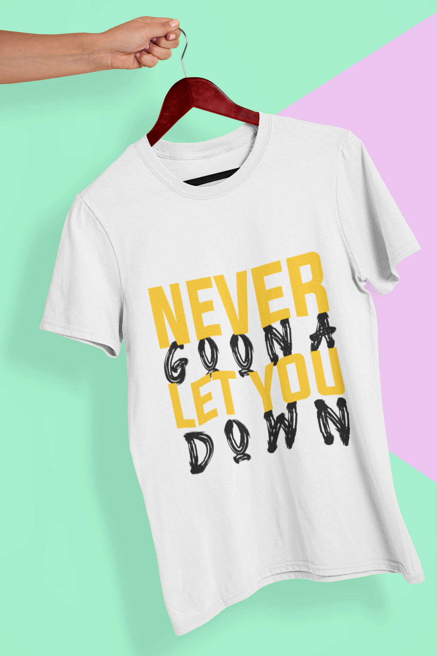 Never let You Down Mens Half Sleeves T-shirt- FunkyTeesClub