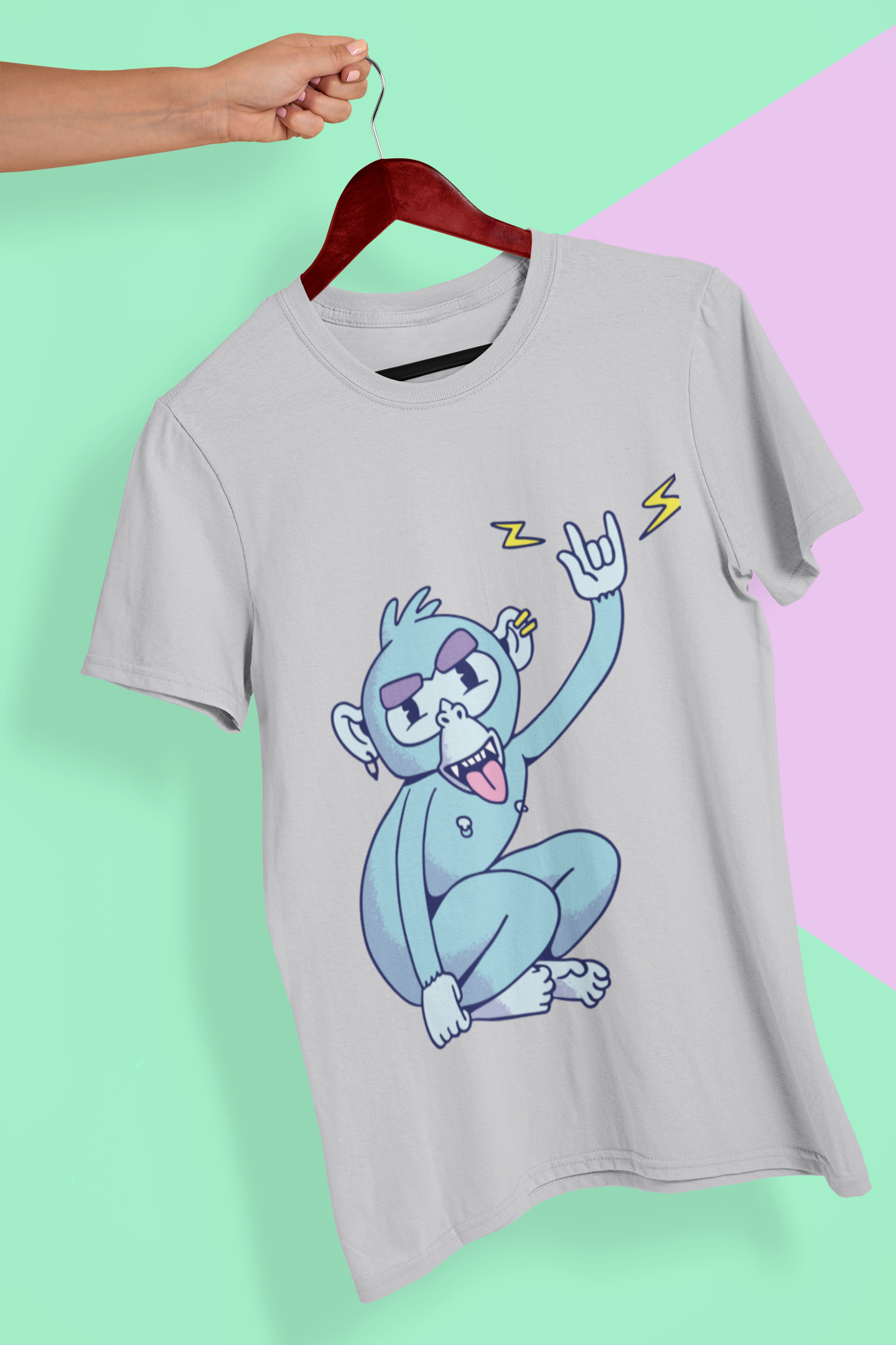 Rocker Monkey Women Half Sleeves T-shirt- FunkyTeesClub