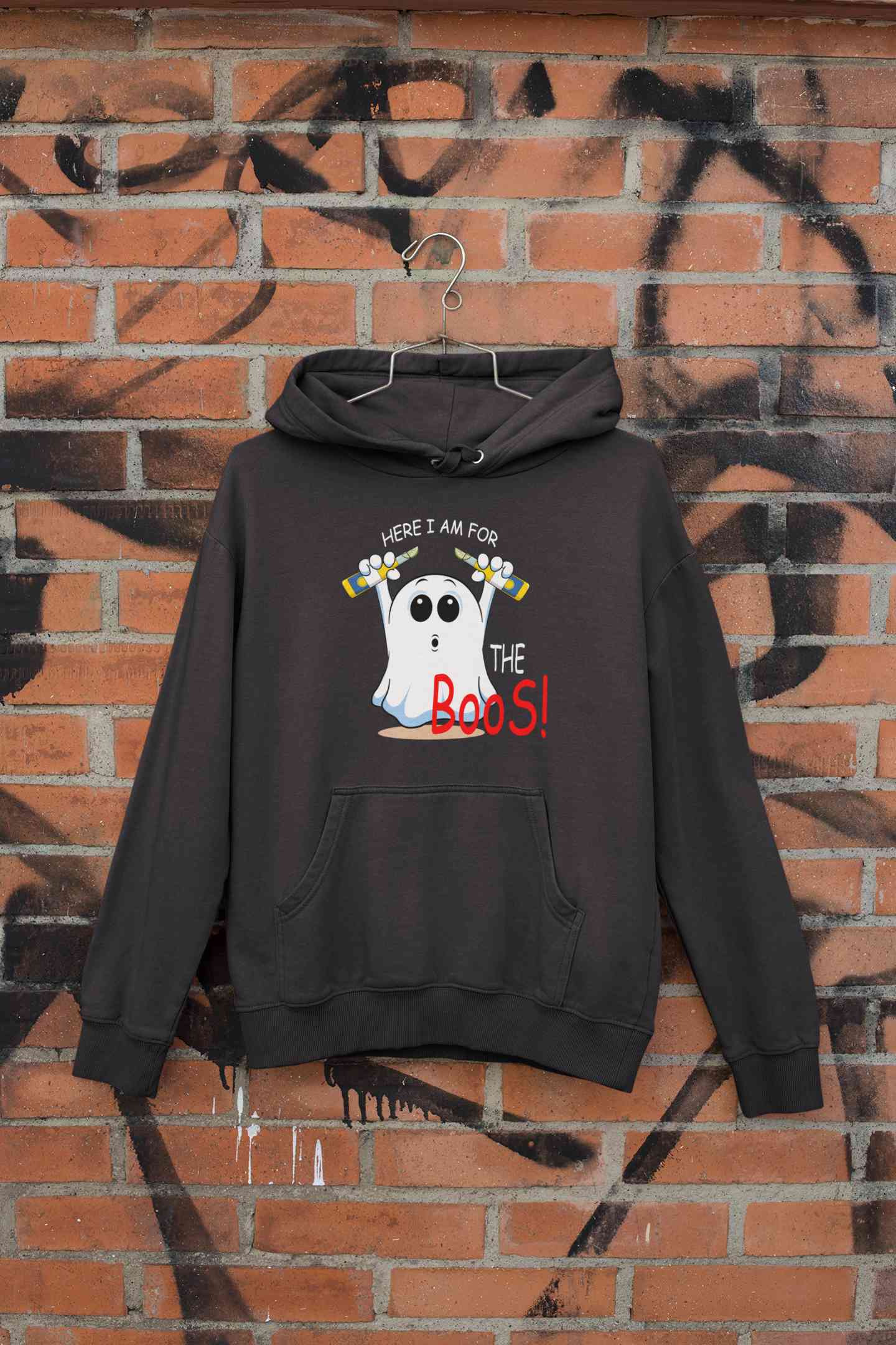 Here For The Boos Men Hoodies-FunkyTeesClub
