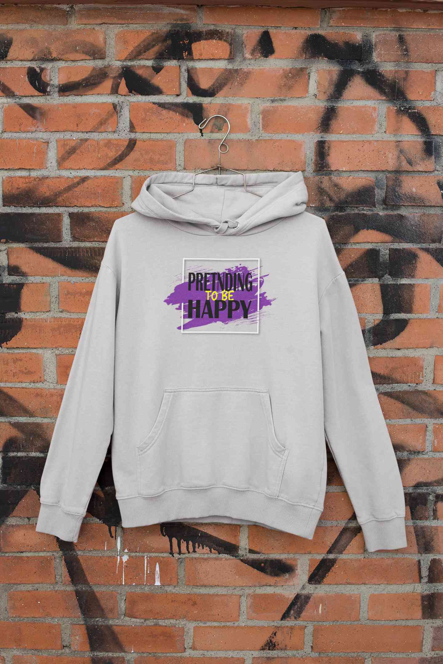 Pretending To Be Happy Men Hoodies-FunkyTeesClub