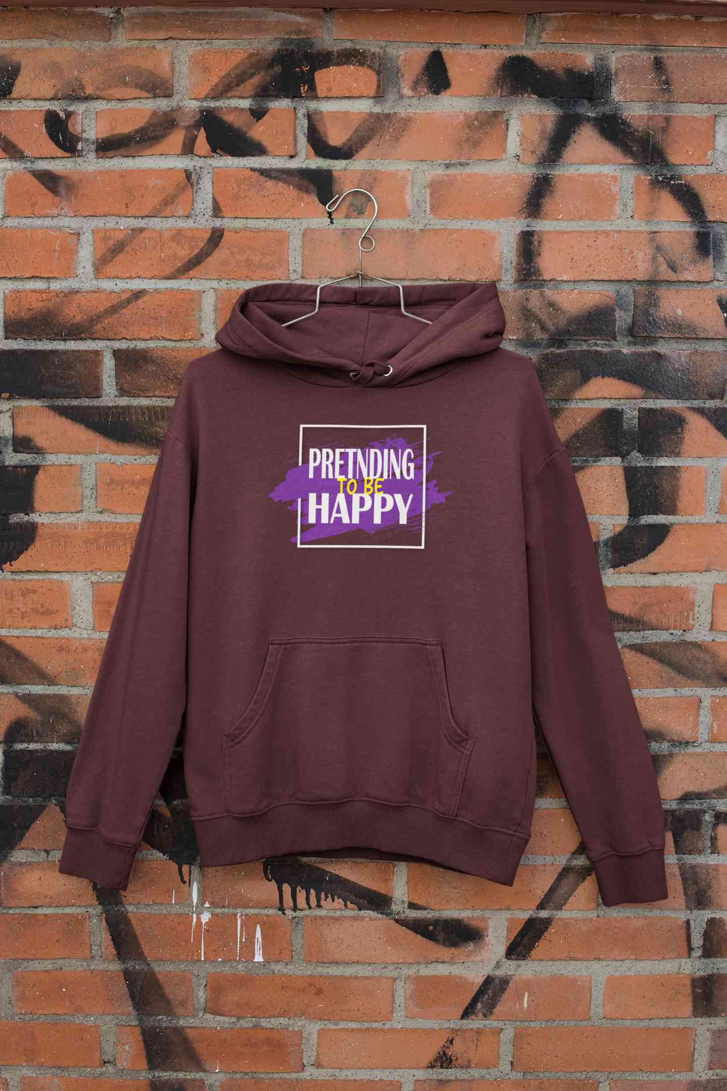 Pretending To Be Happy Hoodies for Women-FunkyTeesClub