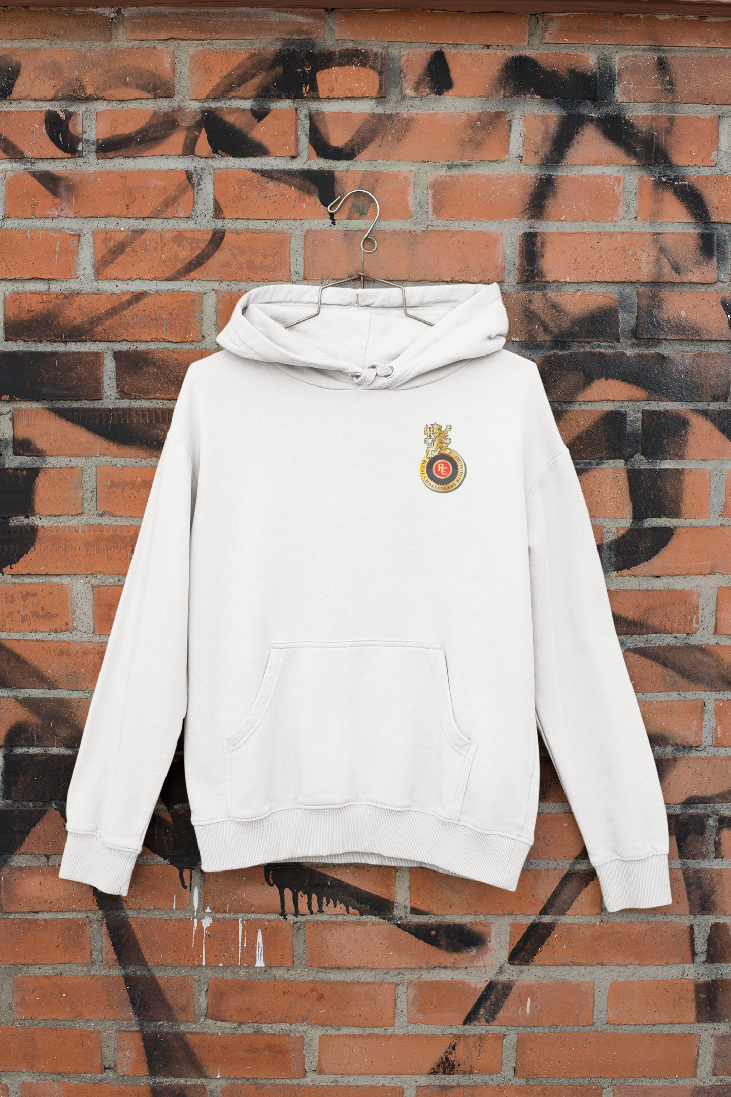 Rcb Logo Side Pocket Men Hoodies-FunkyTeesClub