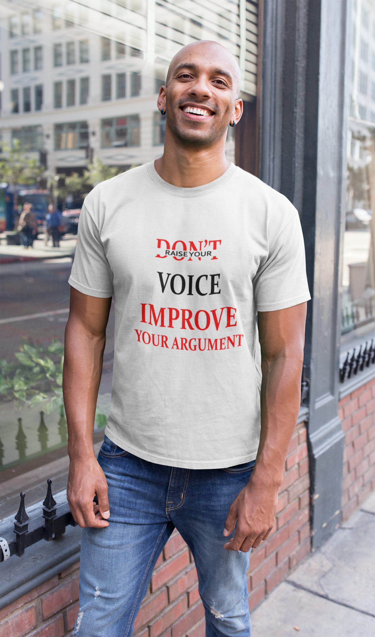 Dont Raise Your Voice Improve Your Argument Lawyer Mens Half Sleeves T-shirt- FunkyTeesClub