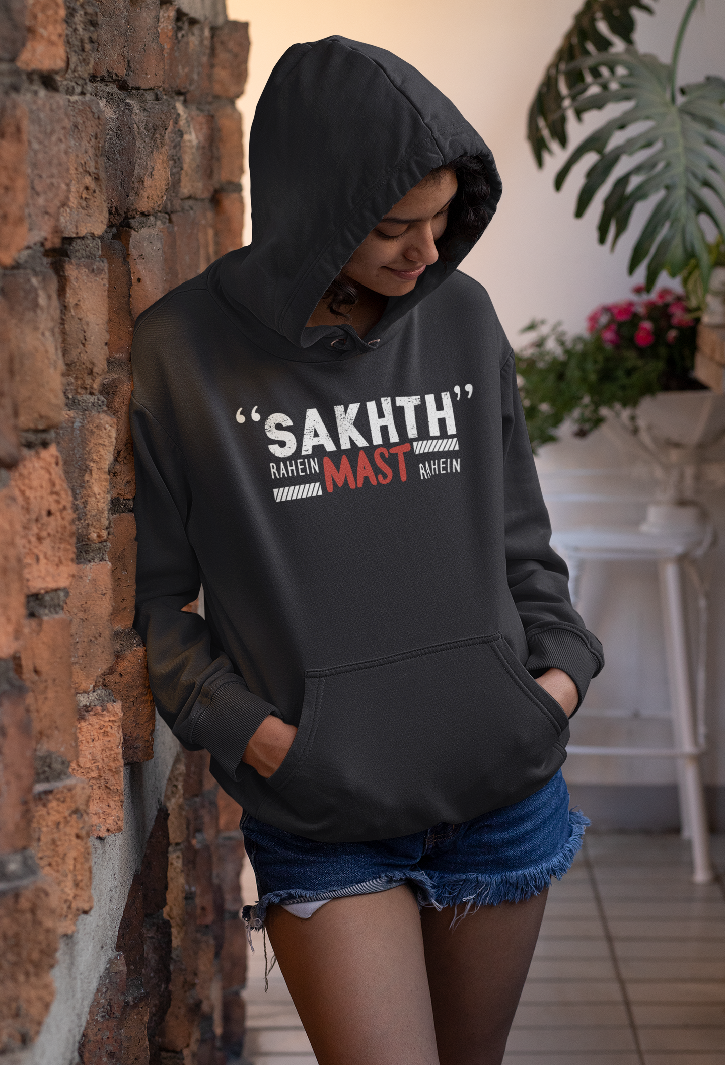 Sakht Rahe Mast Rahe Desi Hoodies for Women-FunkyTeesClub